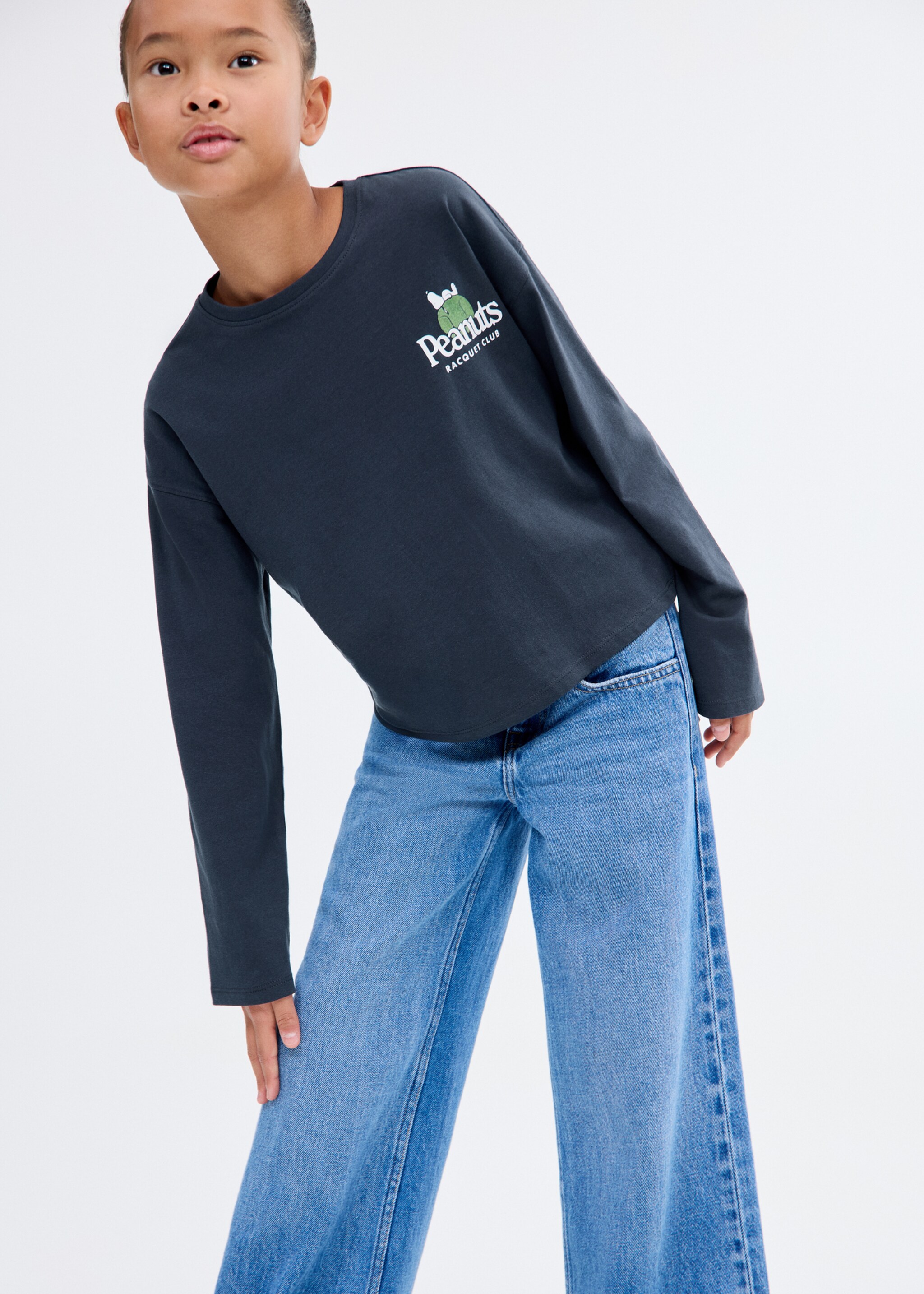 Gemustertes T-Shirt Snoopy - Detail des Artikels 1, Marineblau. Ref: 17005172-00.
