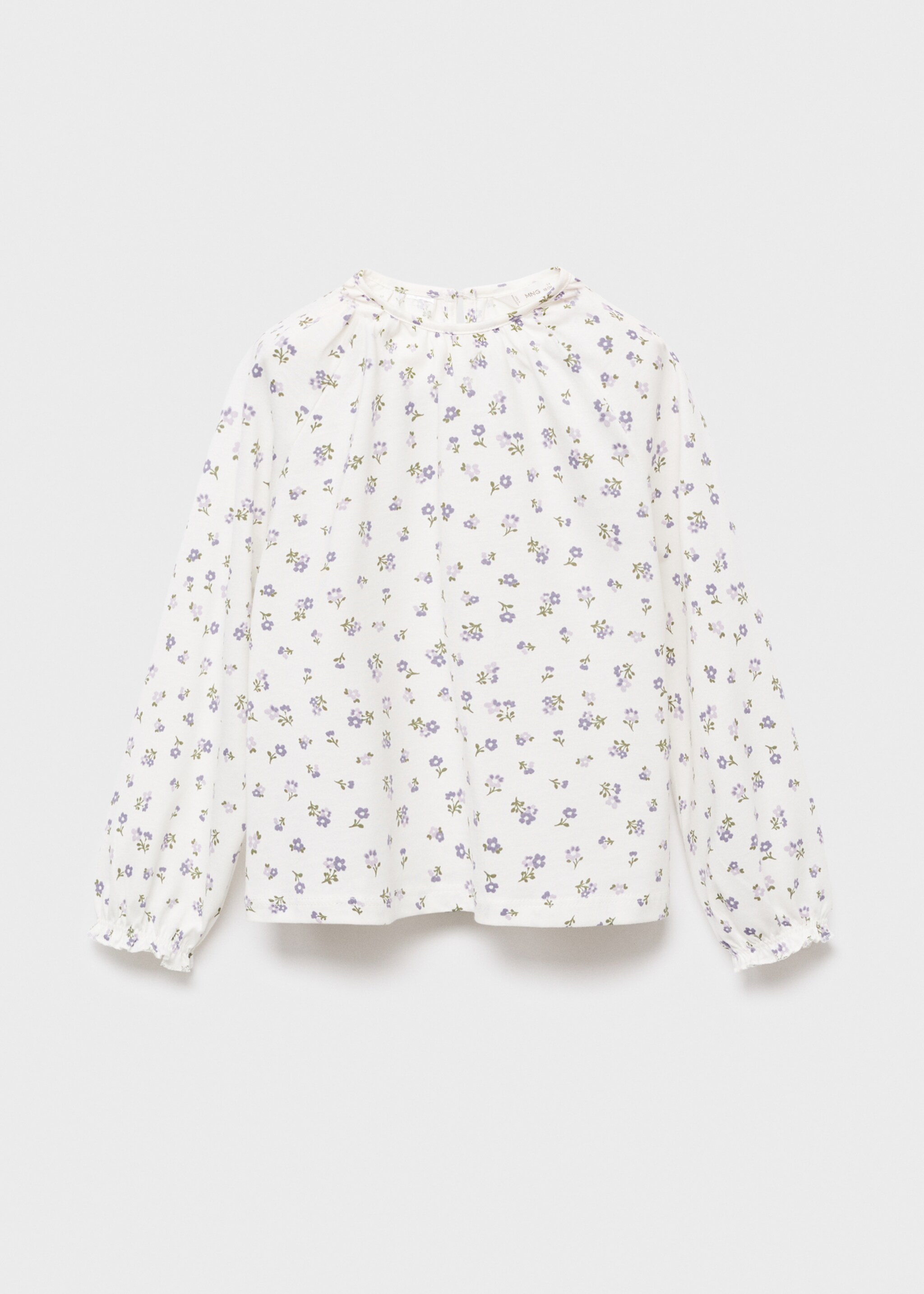 Camiseta flores algodón - Artículo sin modelo, Blanco roto. Ref: 17005173-00.