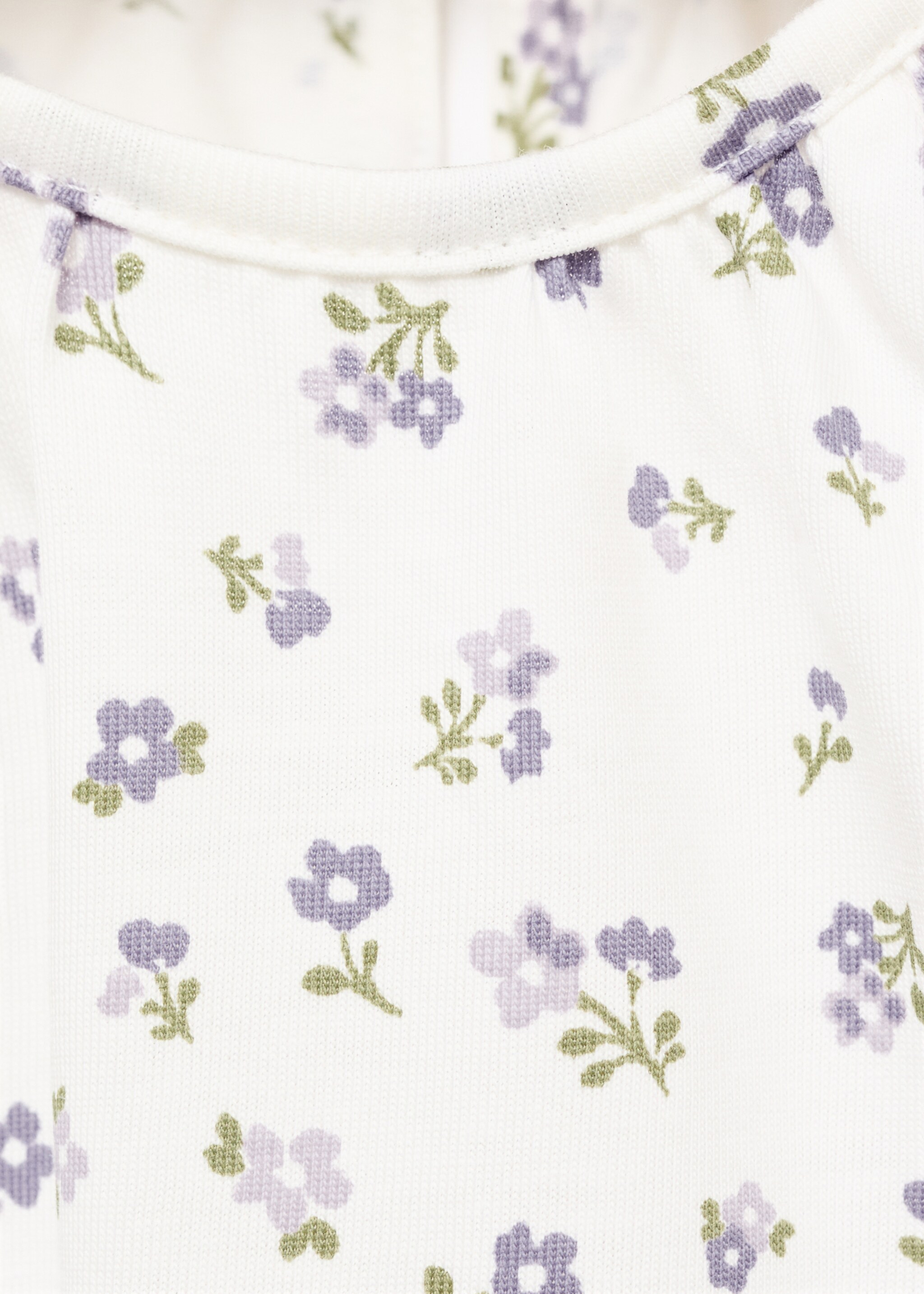 Camiseta flores algodón - Detalle del artículo 8, Blanco roto. Ref: 17005173-00.