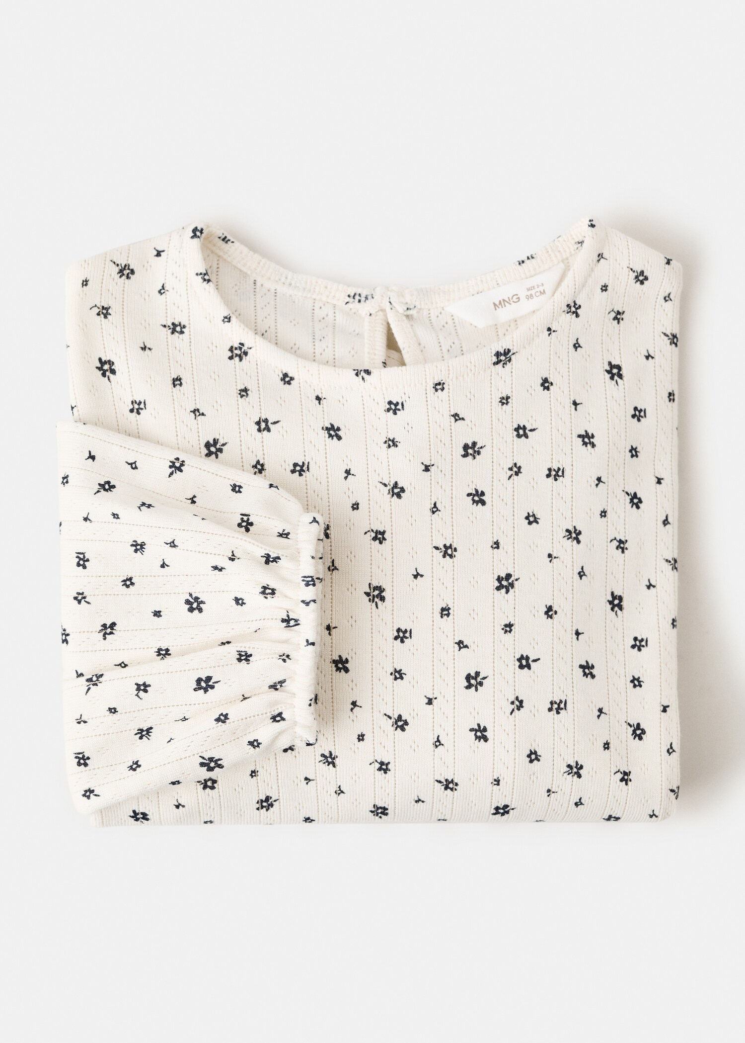 Floral ribbed T-shirt - Details of the article 0