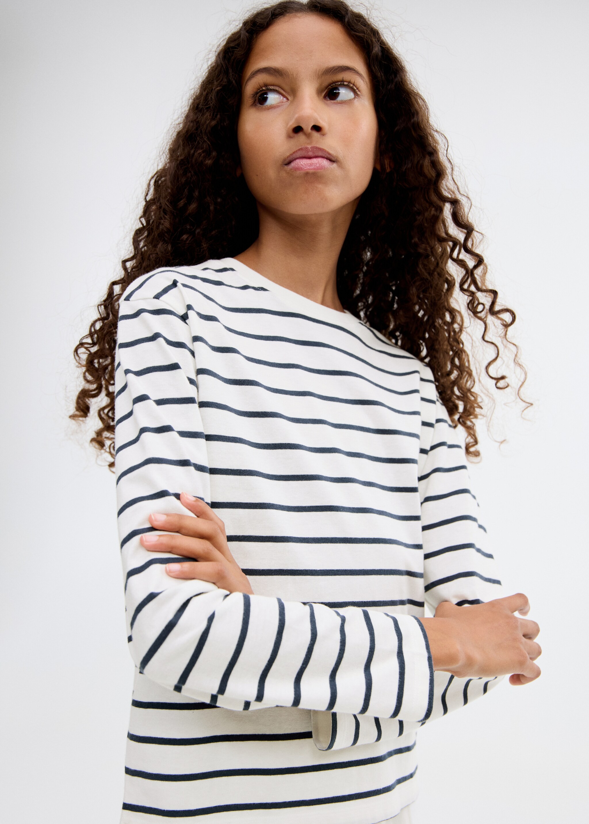 Striped cotton T-shirt - Medium plane, Navy. Ref: 17005177-00.