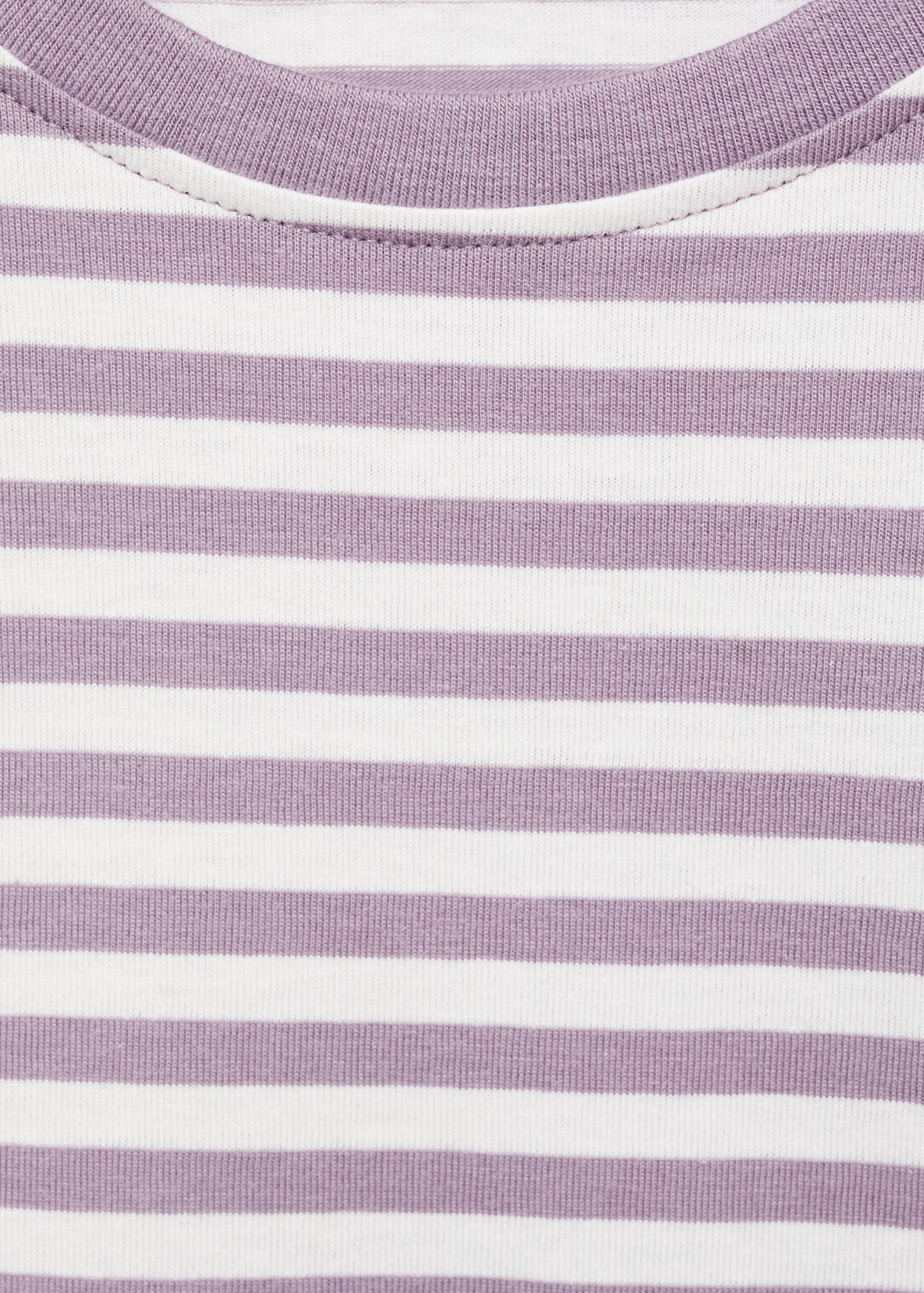 Striped cotton T-shirt - Details of the article 8, Light/Pastel Purple. Ref: 17005177-00.
