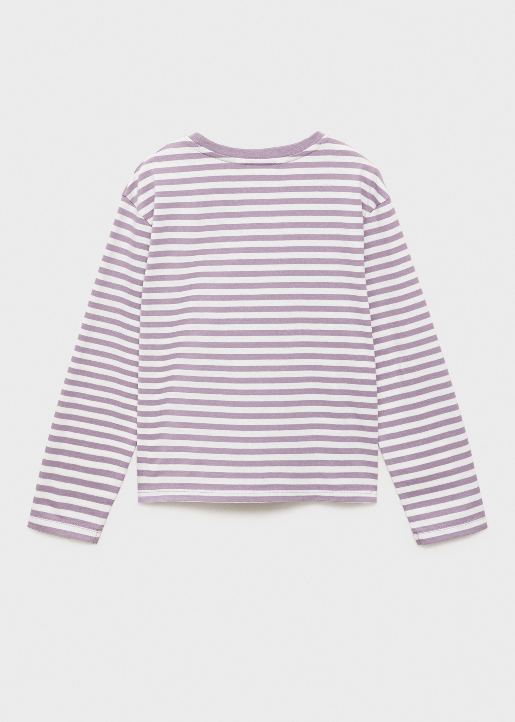 Striped cotton T-shirt - Reverse of the article, Light/Pastel Purple. Ref: 17005177-00.