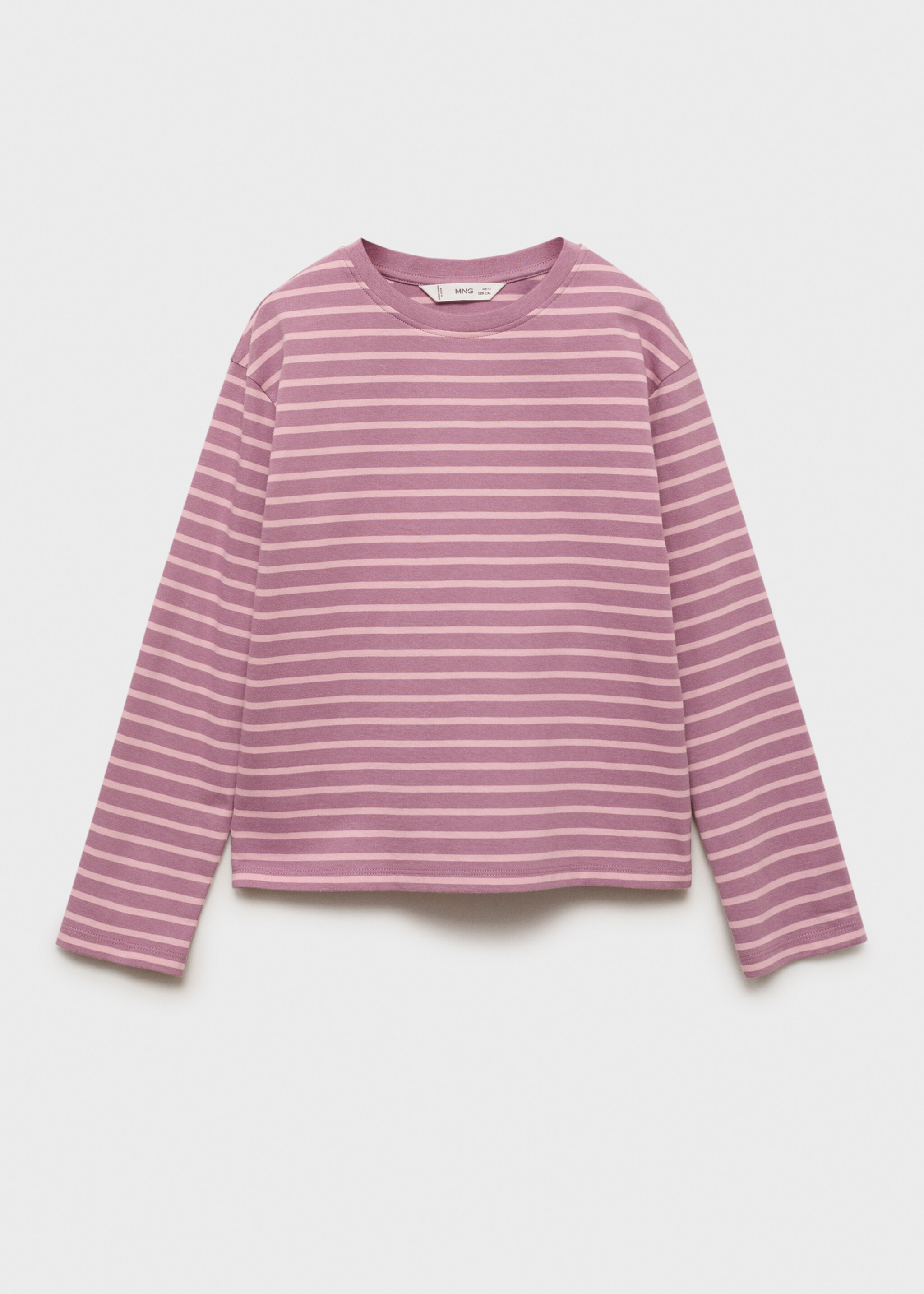Gestreiftes Baumwoll-Shirt - Artikel ohne Model, Rosa. Ref: 17005177-00.