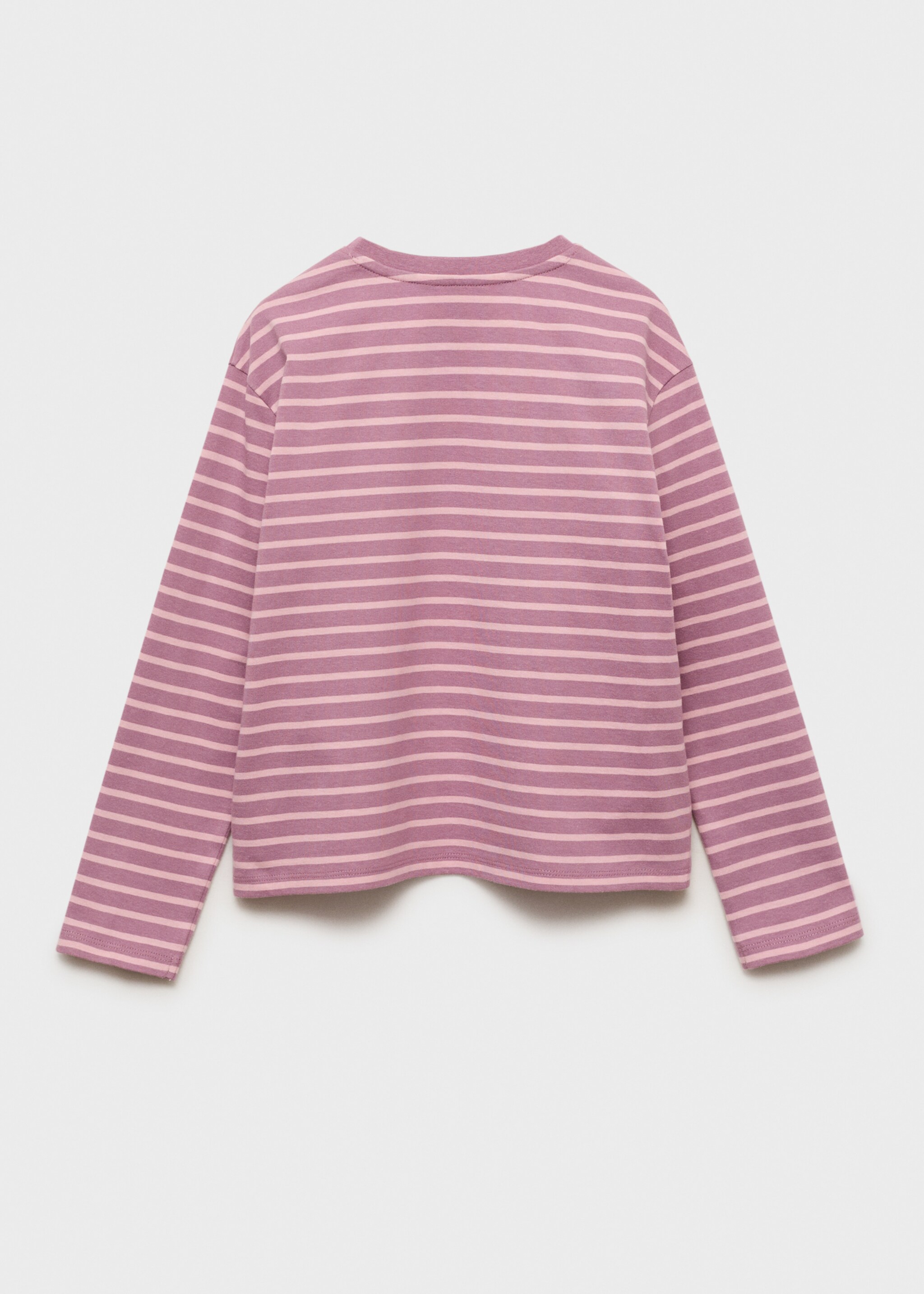 Gestreiftes Baumwoll-Shirt - Rückseite des Artikels, Rosa. Ref: 17005177-00.
