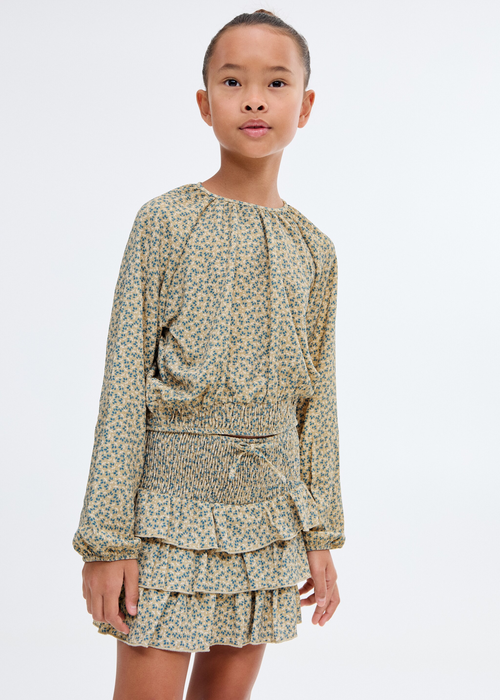 Floral print blouse - Medium plane, Green. Ref: 17005178-00.