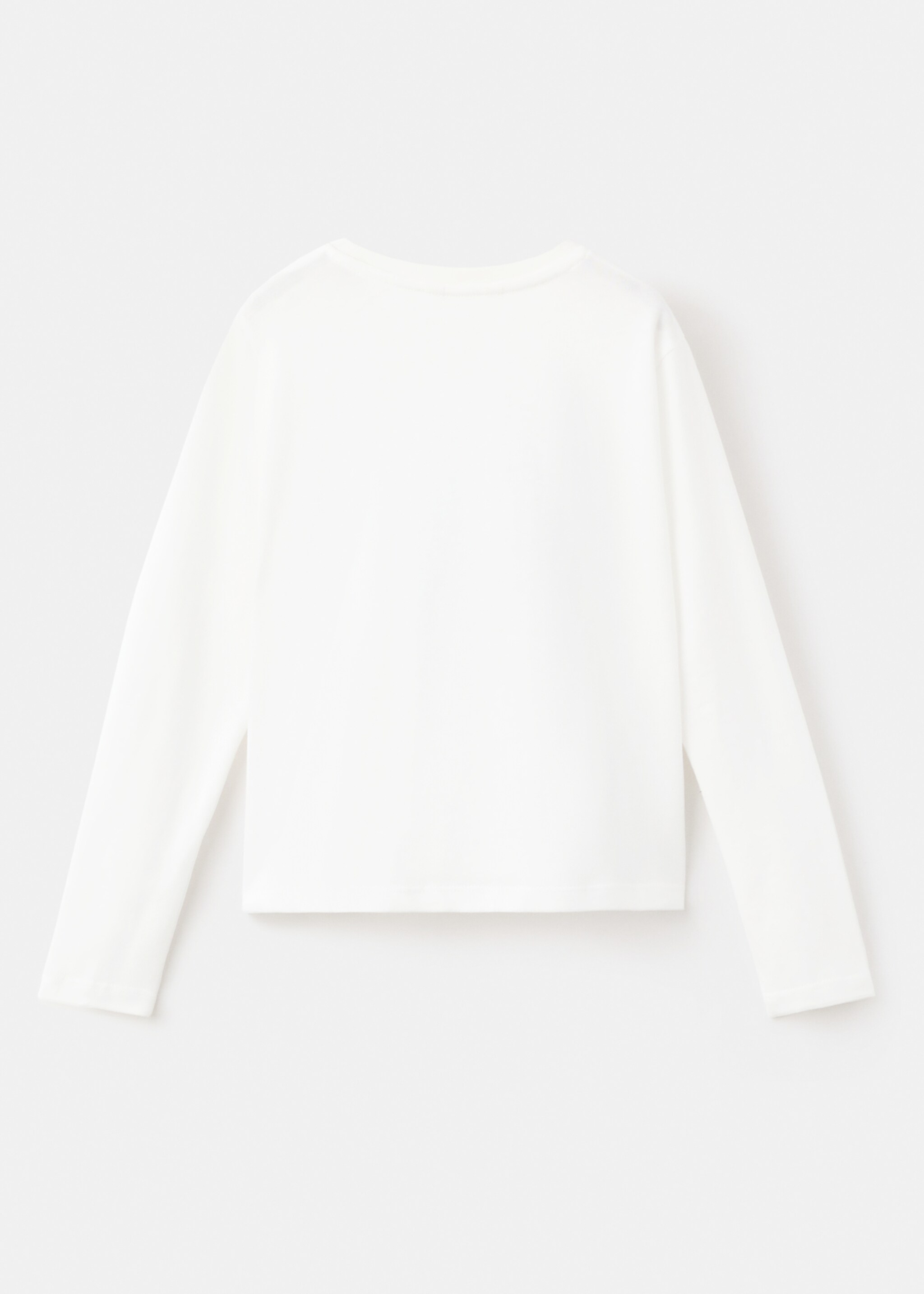 T-shirt manches longues imprimé - Verso de l’article, Blanc cassé. Ref: 17005181-00.