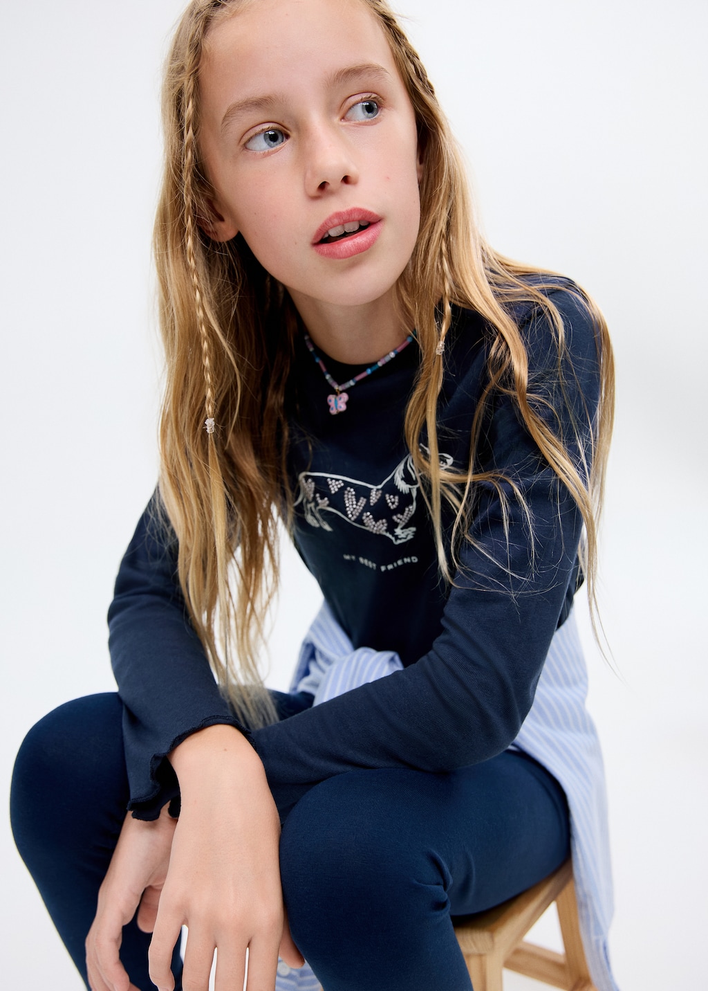 Beaded embroidery T-shirt