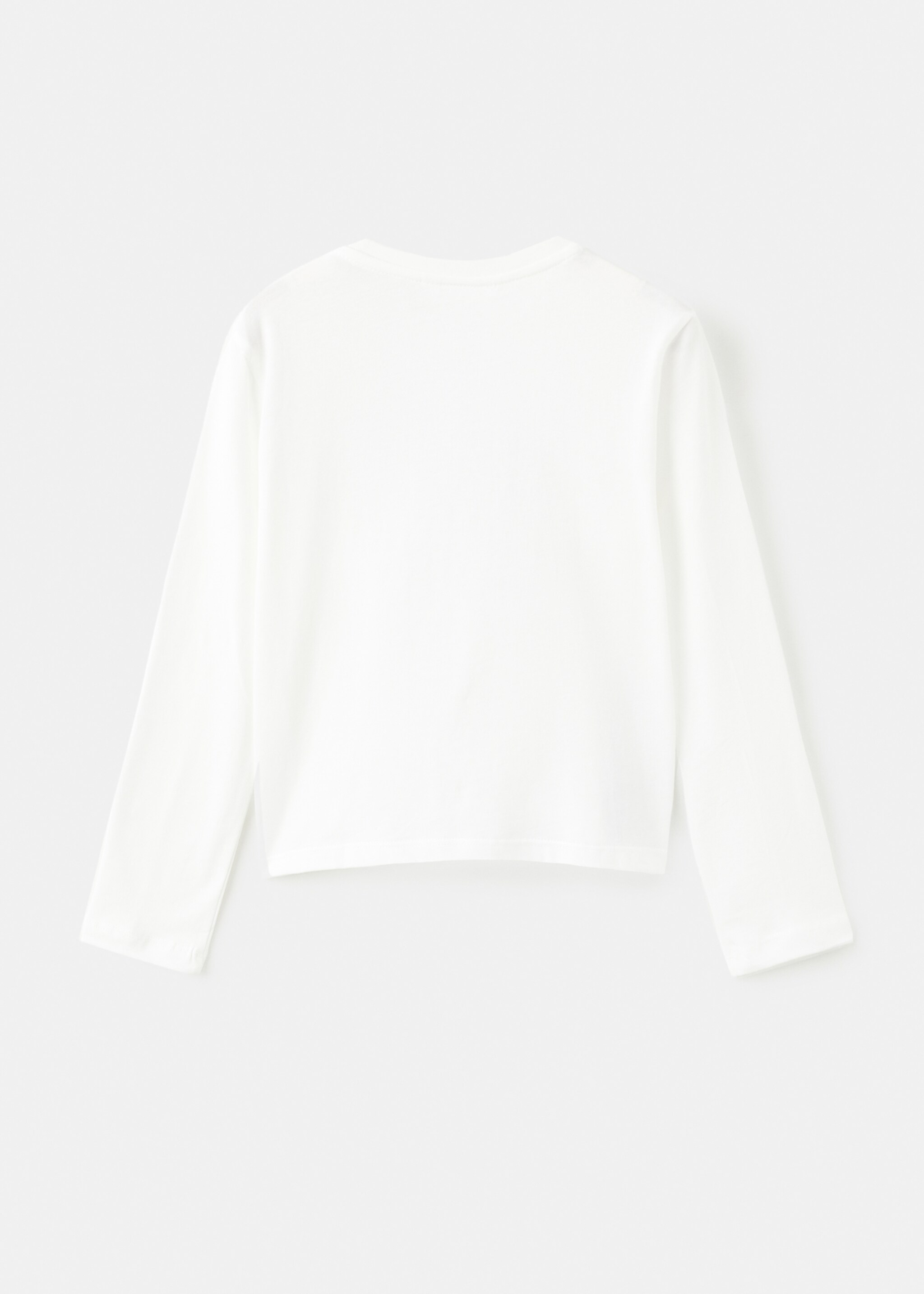 Camiseta manga larga estampada - Reverso del artículo, Blanco roto. Ref: 17005183-00.