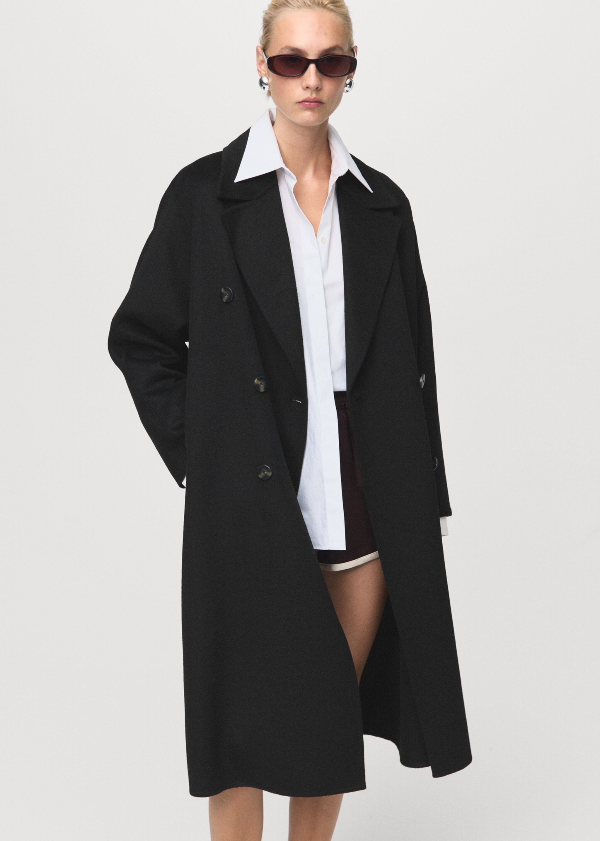 Handmade oversized wool coat - Medium plane, Black. Ref: 17005793-00.