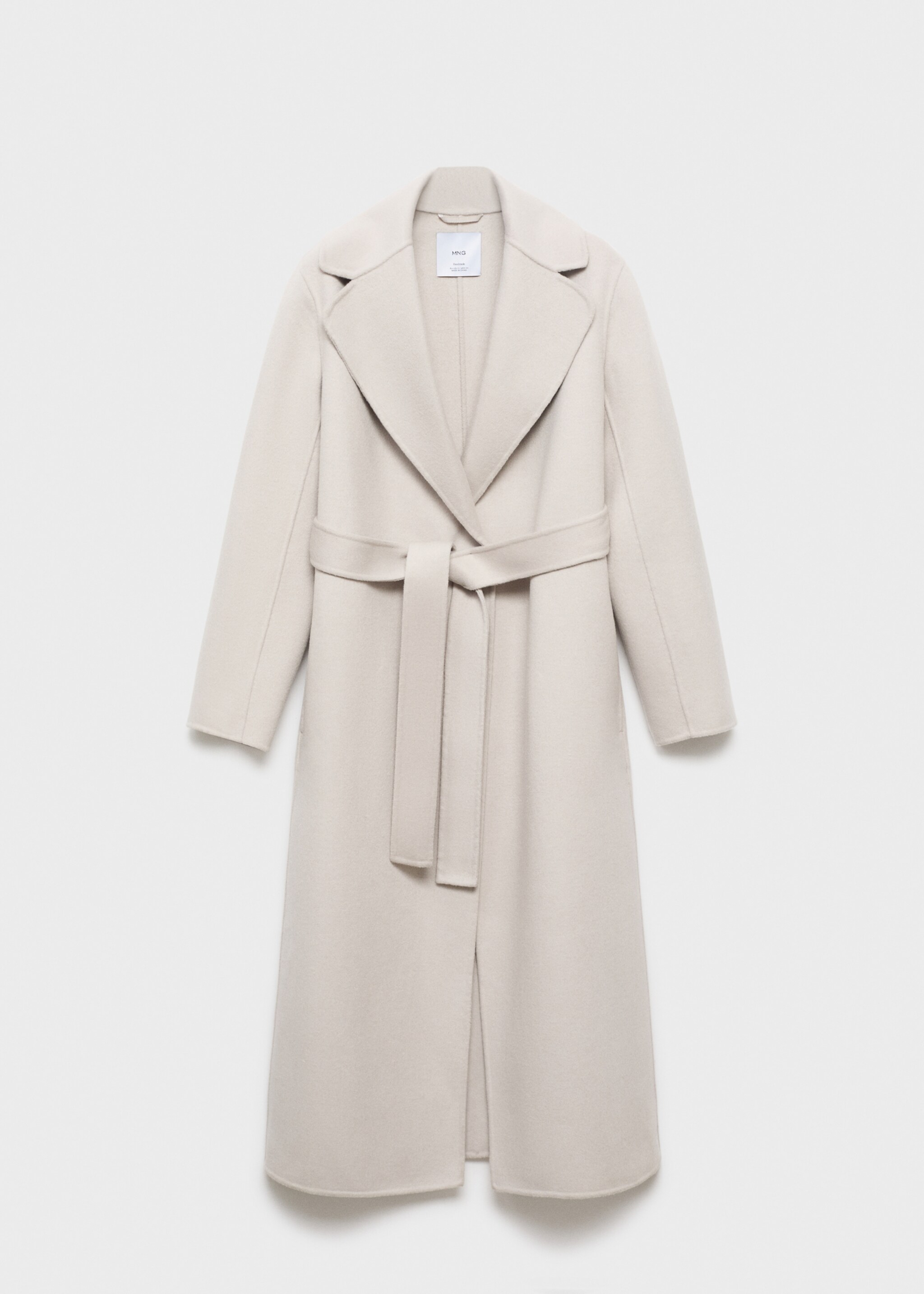 Wool coat with handmade belt - Article without model, Ice Grey. Ref: 17005794-00.