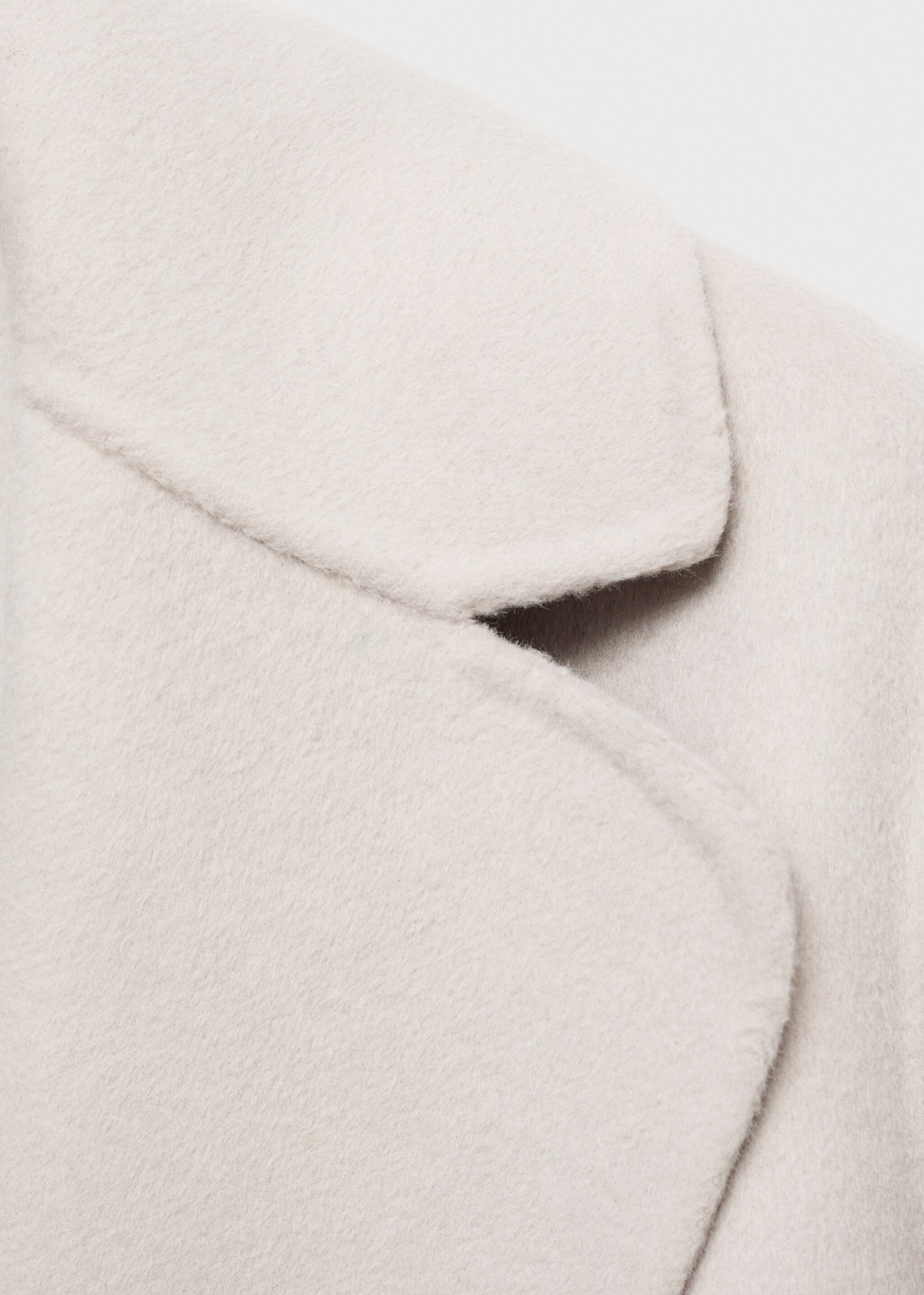 Wool coat with handmade belt - Details of the article 0, Ice Grey. Ref: 17005794-00.