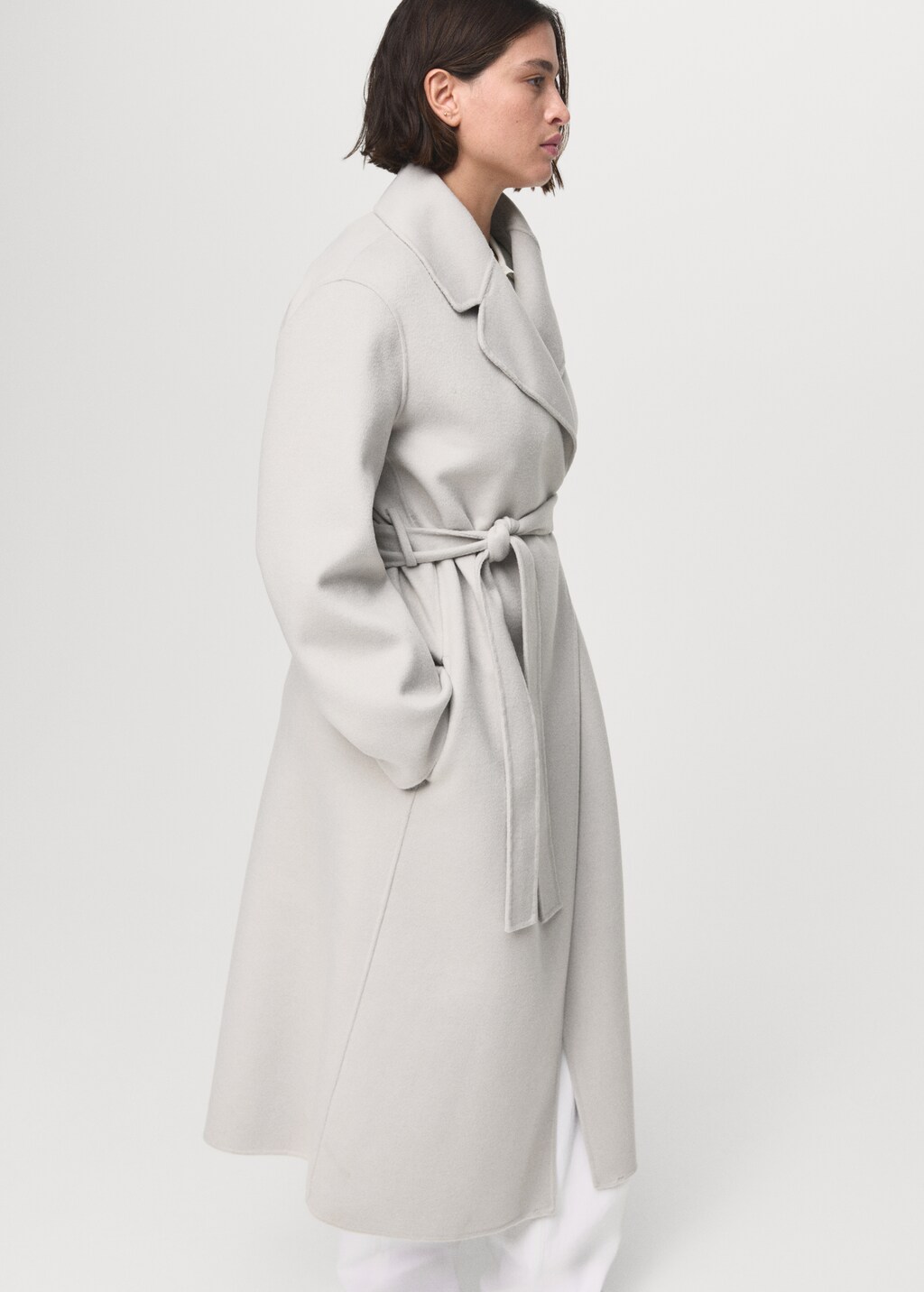 Mango Handmade wool coat with belt