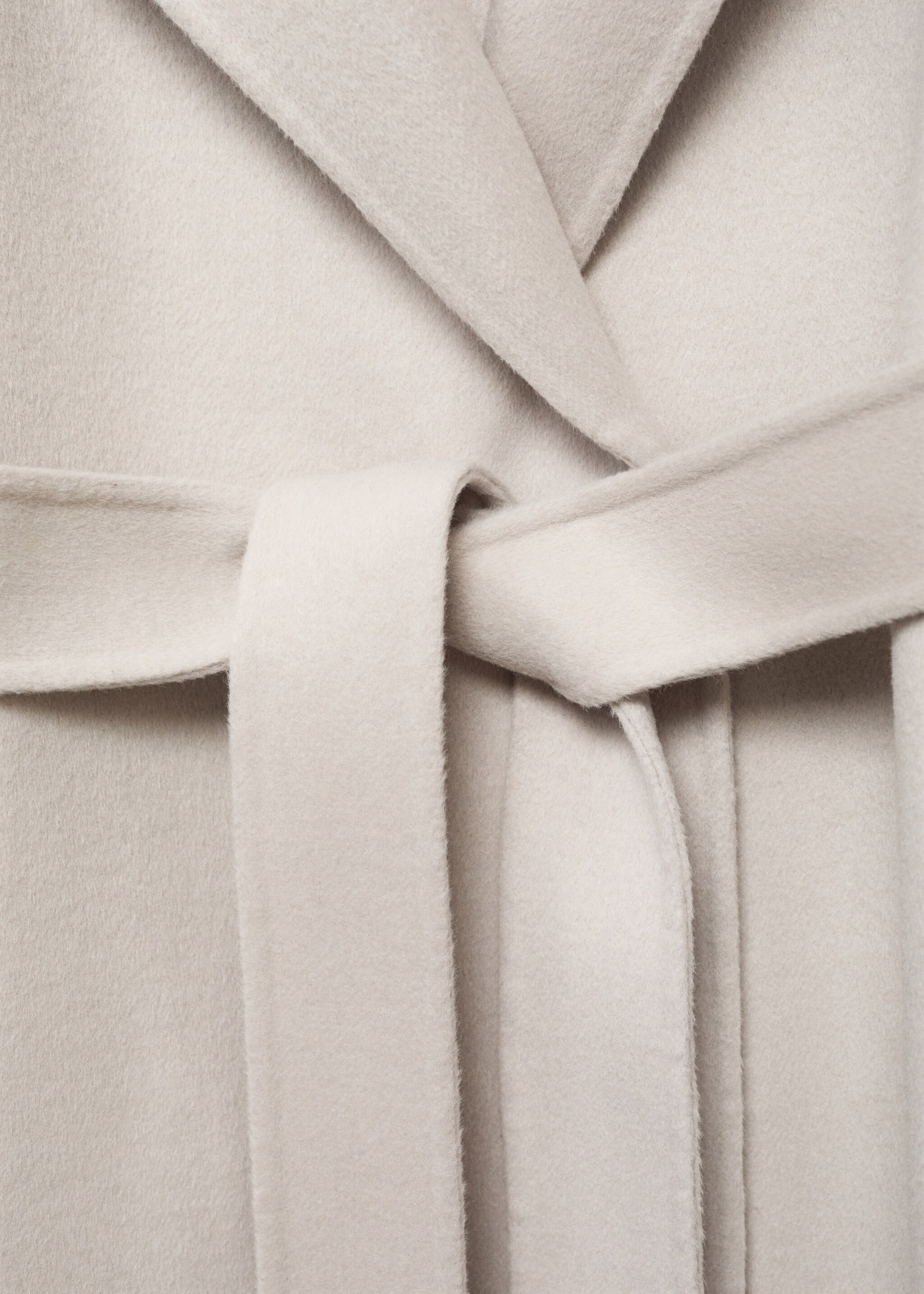 Wool coat with handmade belt - Details of the article 8, Ice Grey. Ref: 17005794-00.