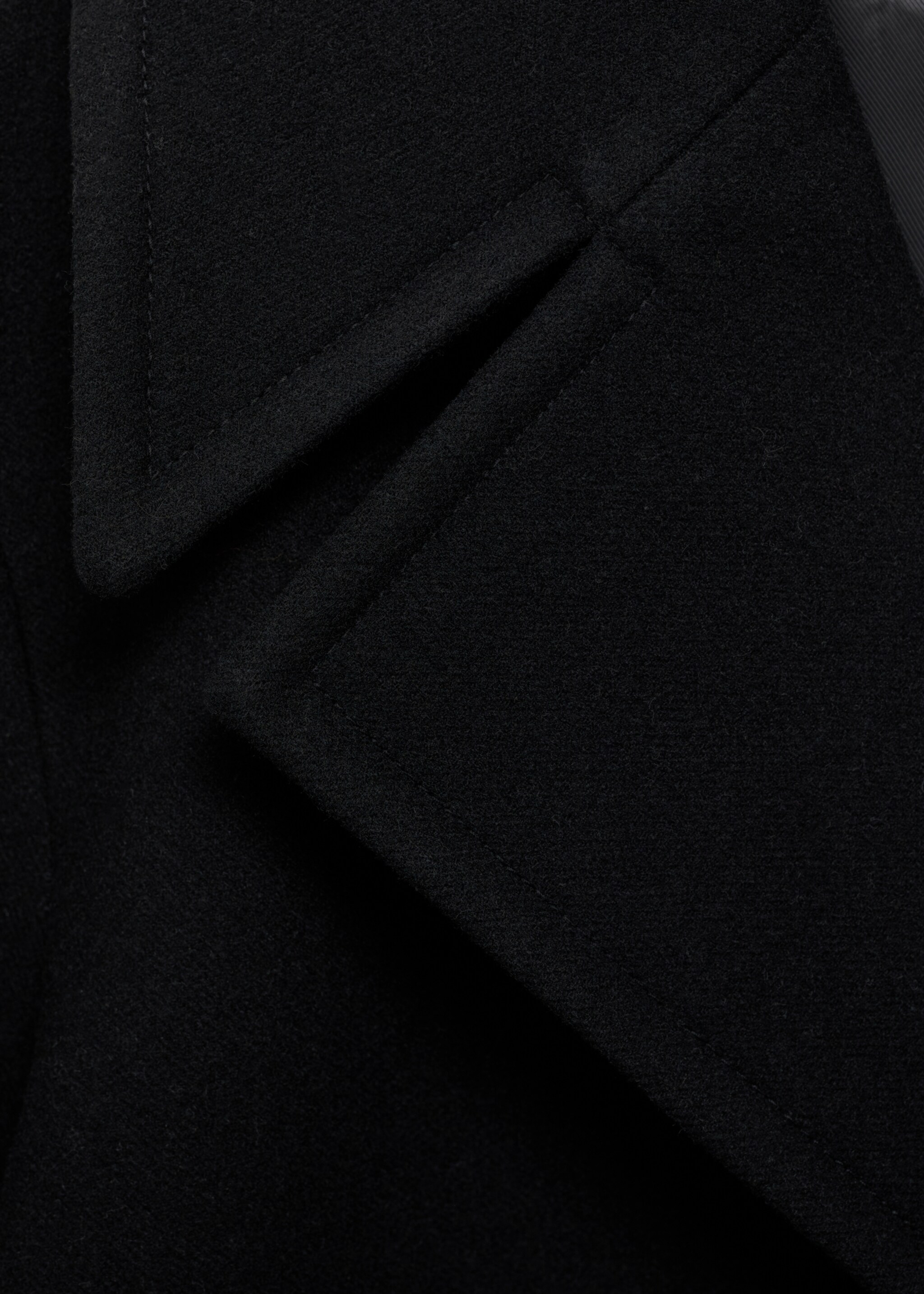 Abrigo mezcla lana cruzado - Detalle del artículo 0, Negro. Ref: 17005796-00.