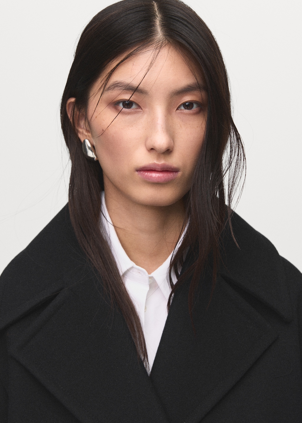 Double-breasted wool-blend coat