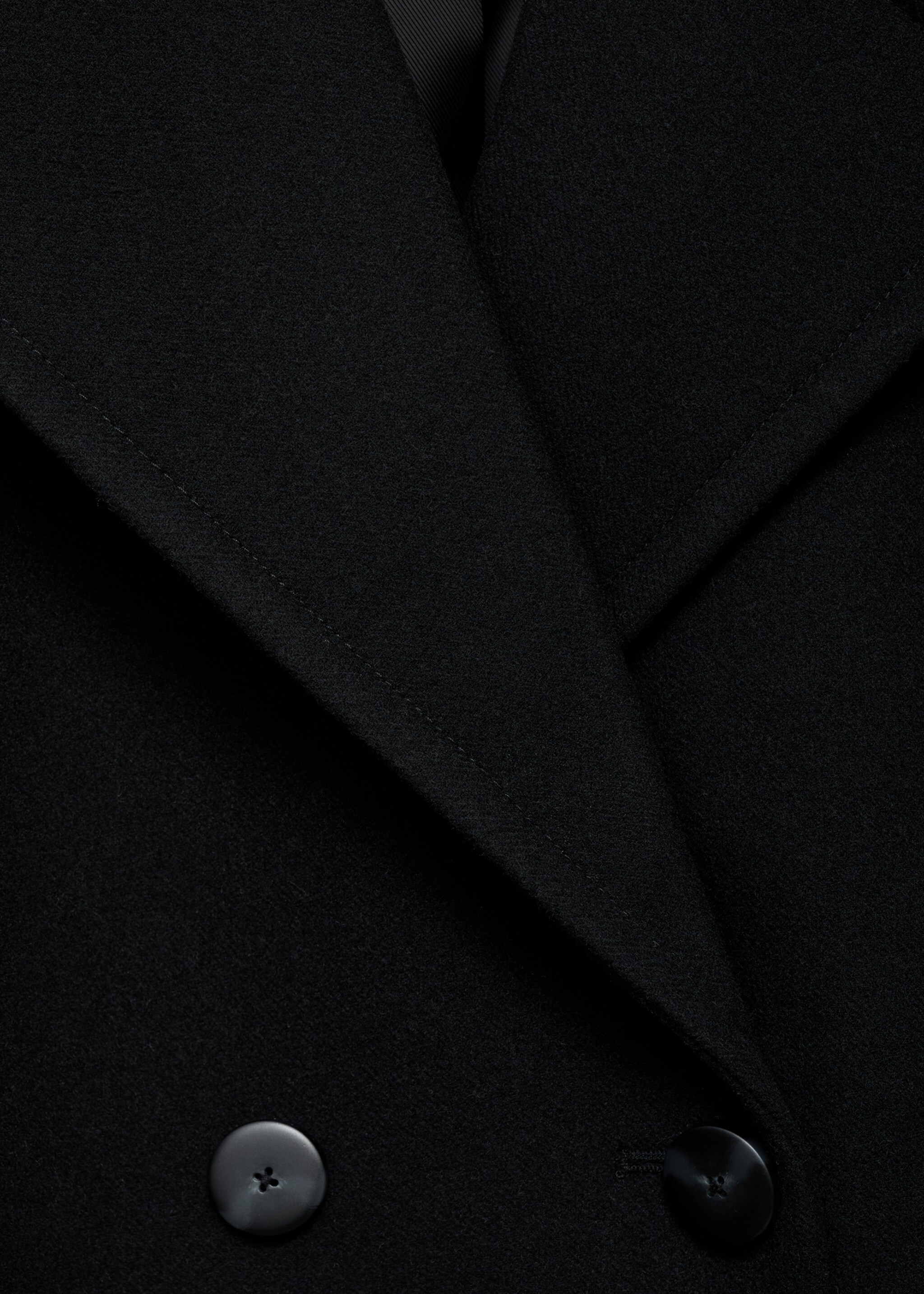 Abrigo mezcla lana cruzado - Detalle del artículo 8, Negro. Ref: 17005796-00.