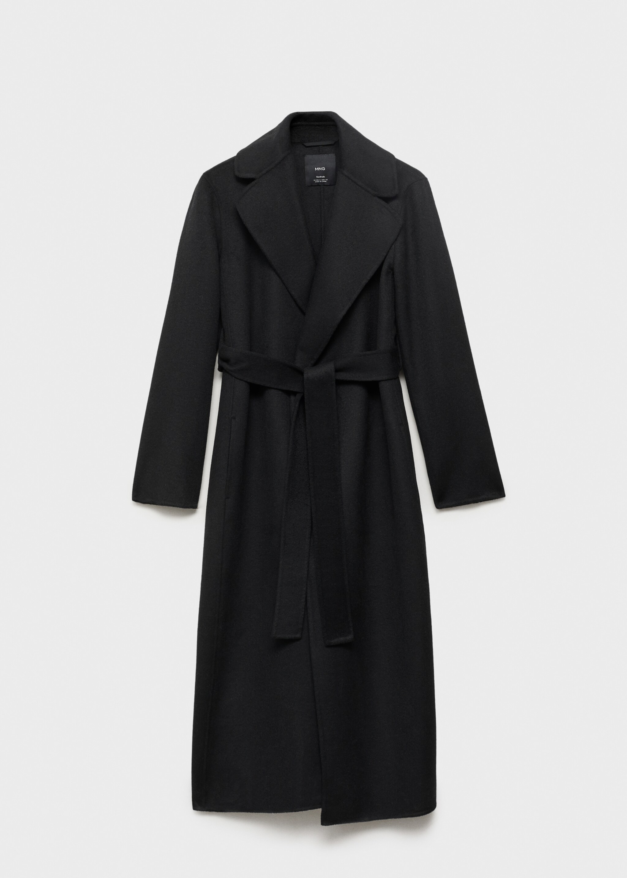 Wool coat with handmade belt - Article without model, Black. Ref: 17005798-00.