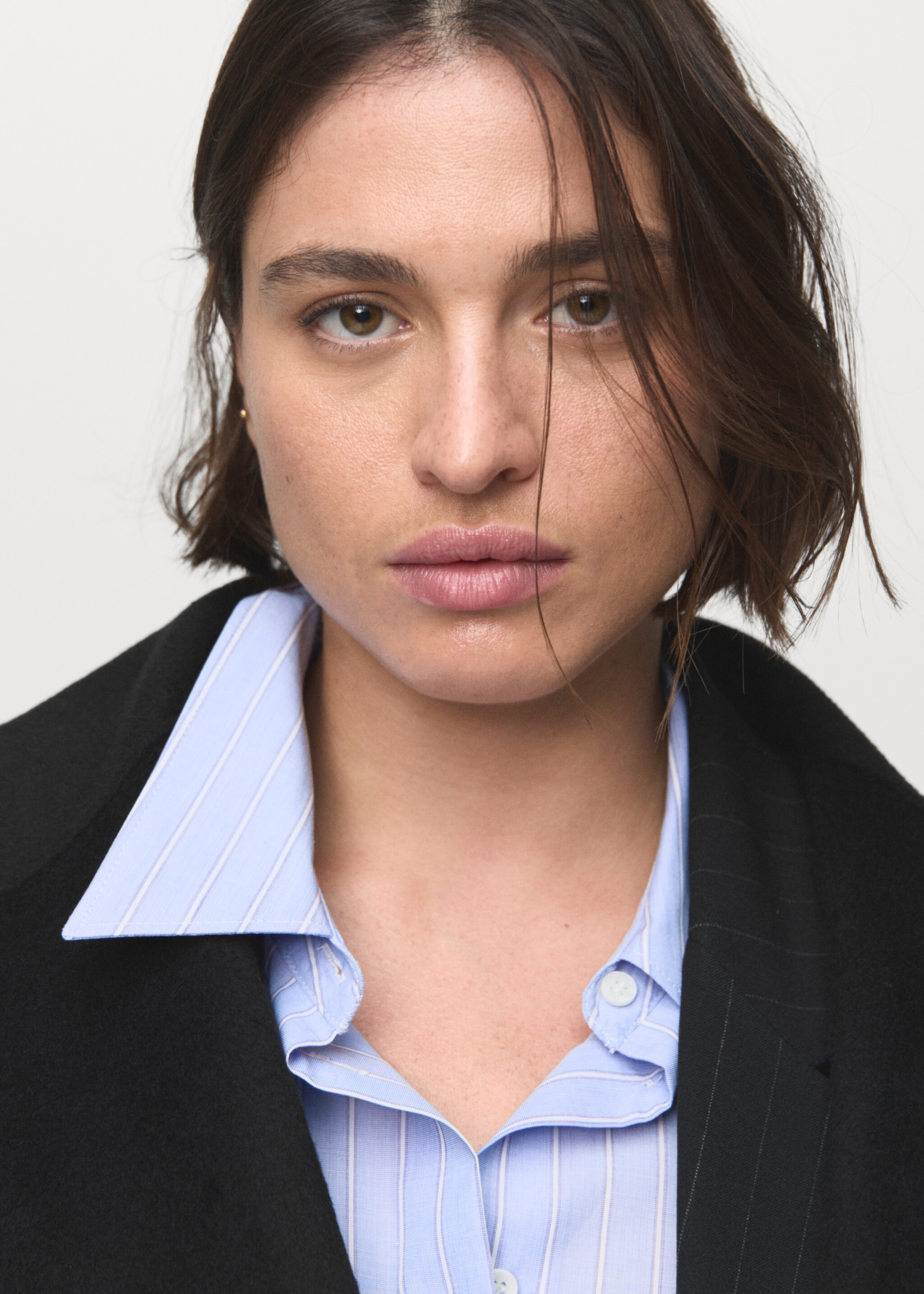 Wool coat with handmade belt - Details of the article 4, Black. Ref: 17005798-00.