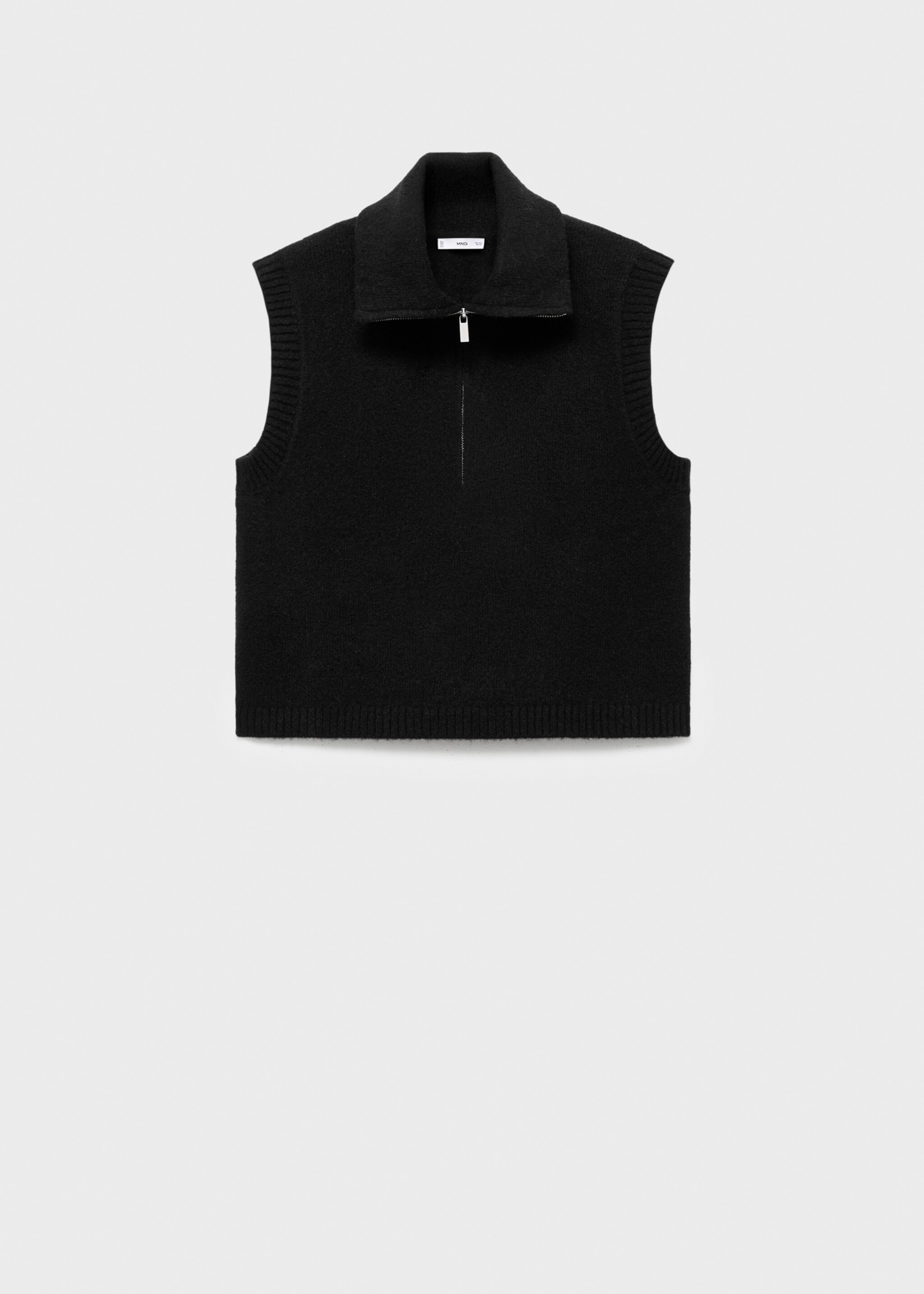 Chaleco punto cuello perkins - Artículo sin modelo, Negro. Ref: 17005802-00.