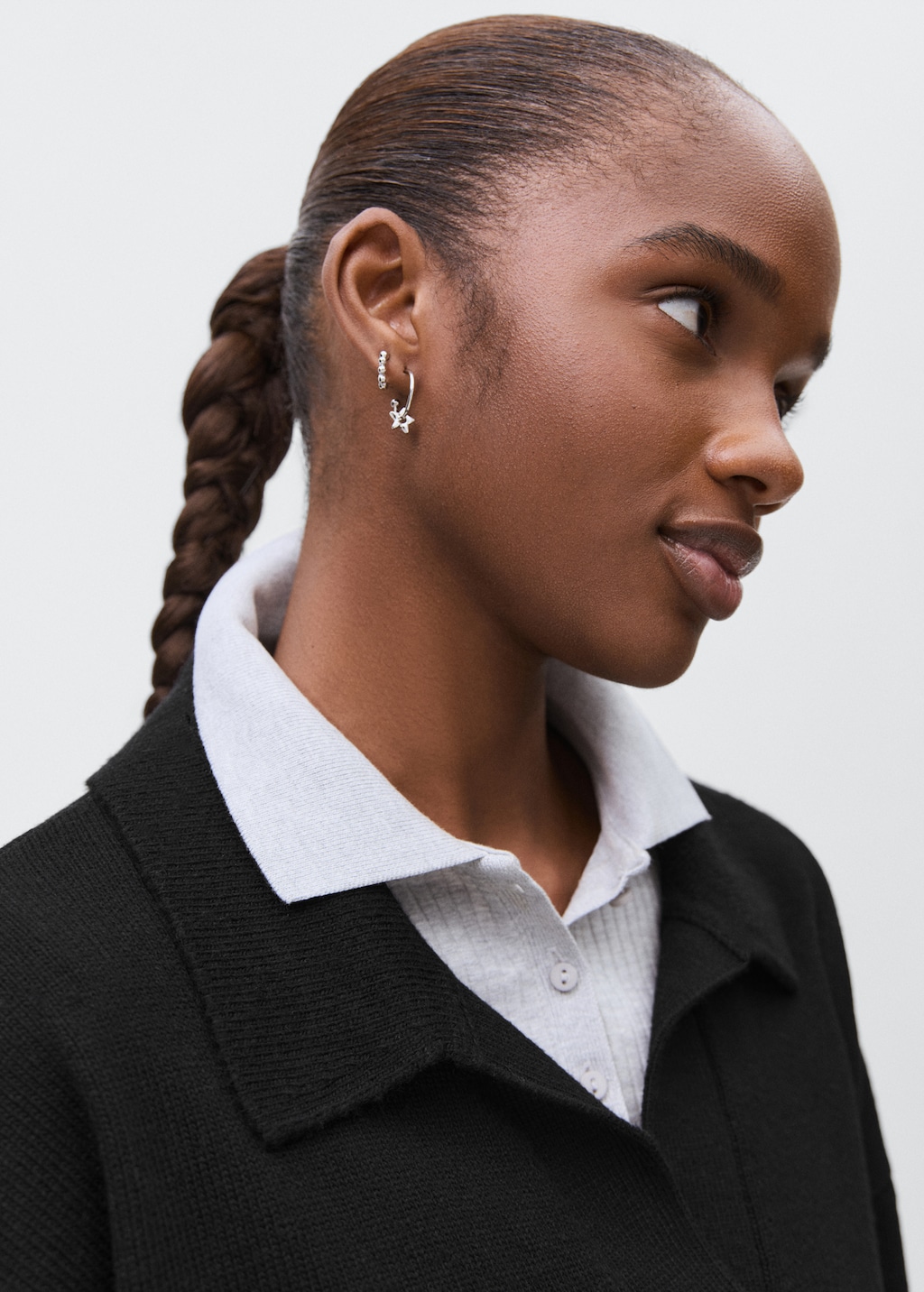 Knitted polo-neck sweater