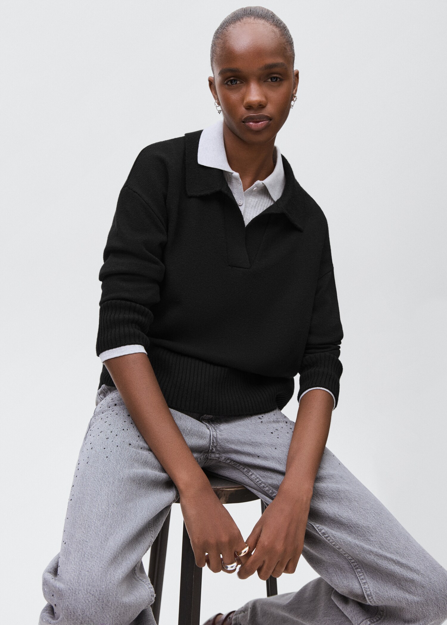 Wool polo sweater - Details of the article 2