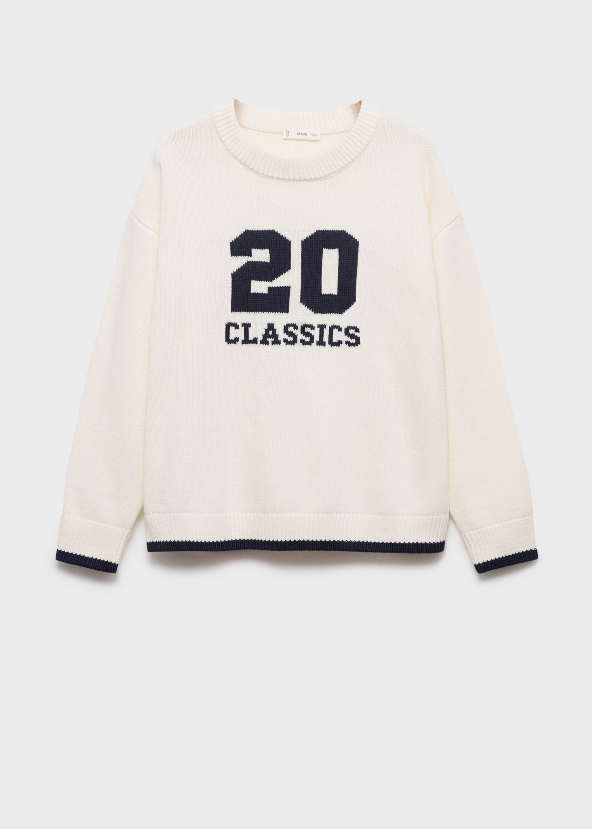 Knit embroidered sweater - Article without model, White. Ref: 17005805-00.