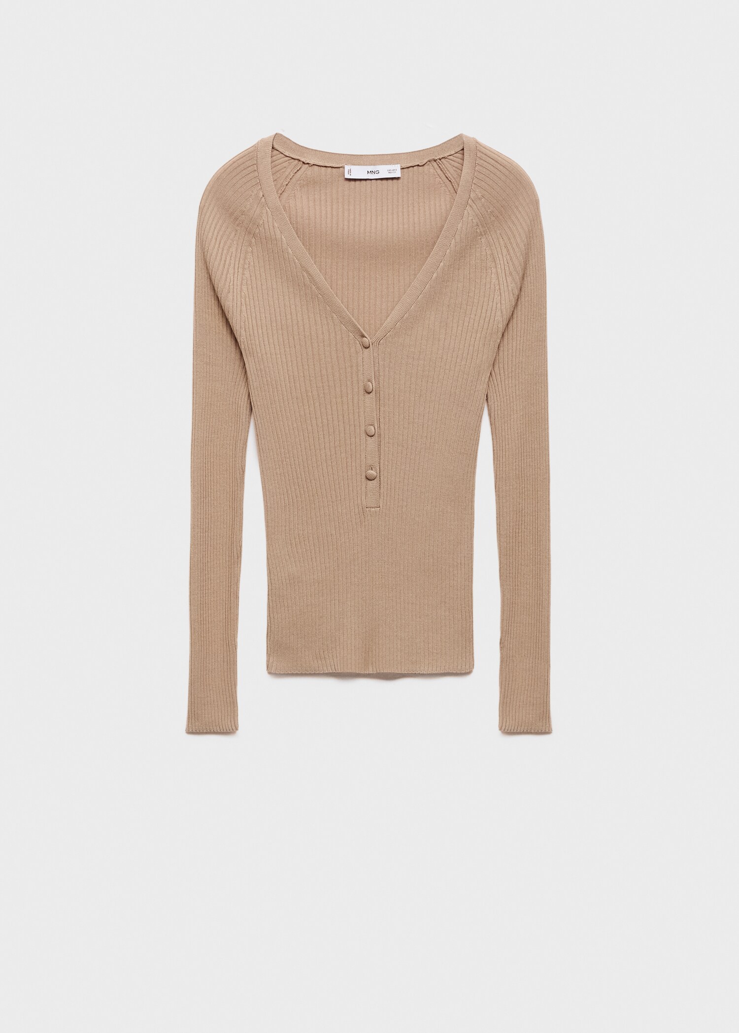 V-neck ribbed knit sweater - Article without model