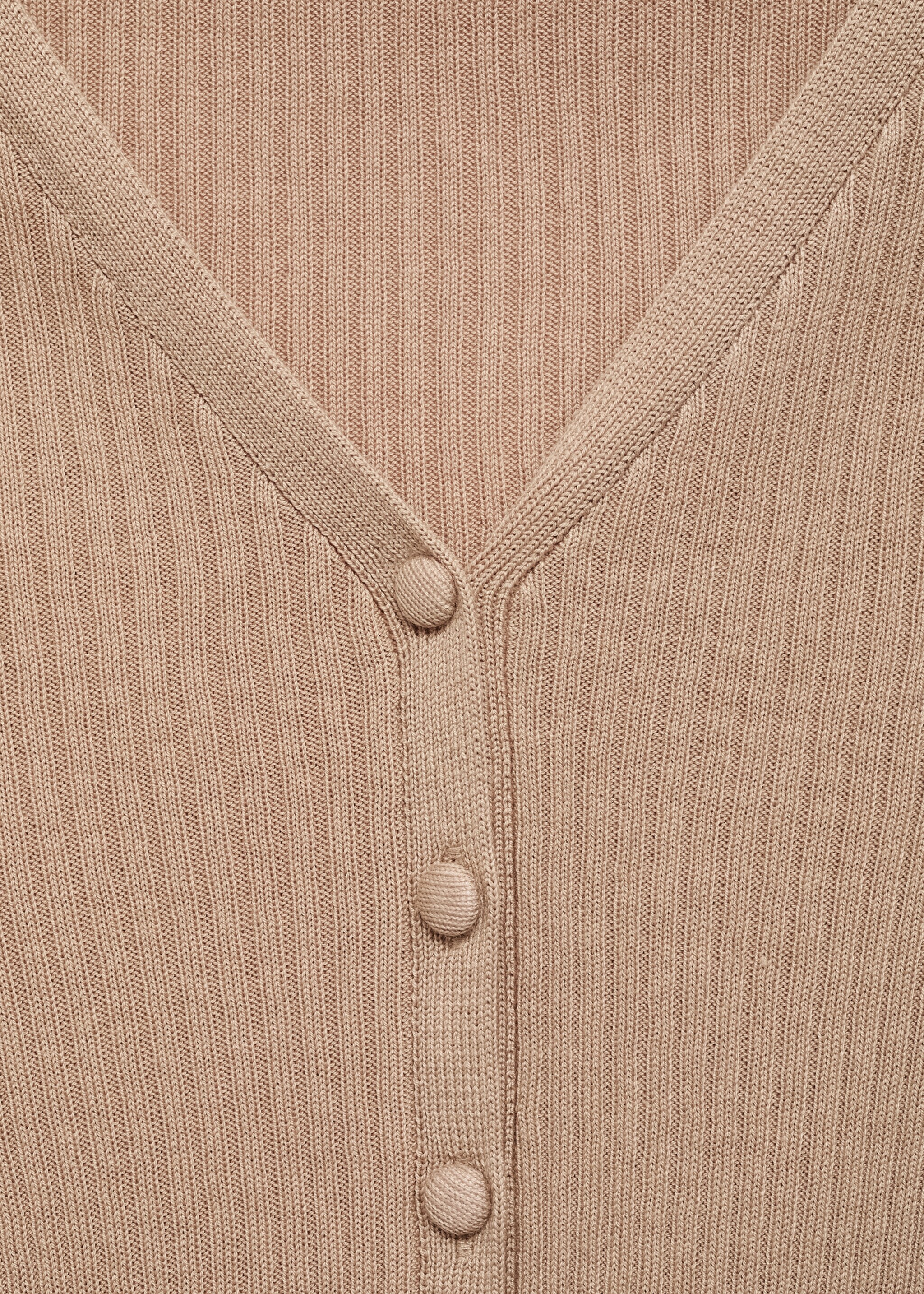 V-neck ribbed knit sweater - Details of the article 8, Light/Pastel Grey. Ref: 17005810-00.