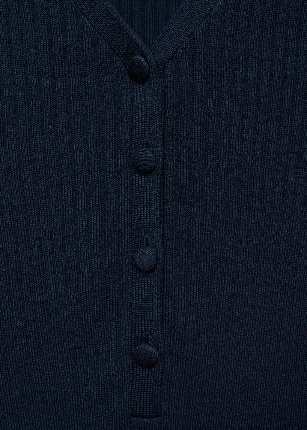 Mango V-neck ribbed knit sweater