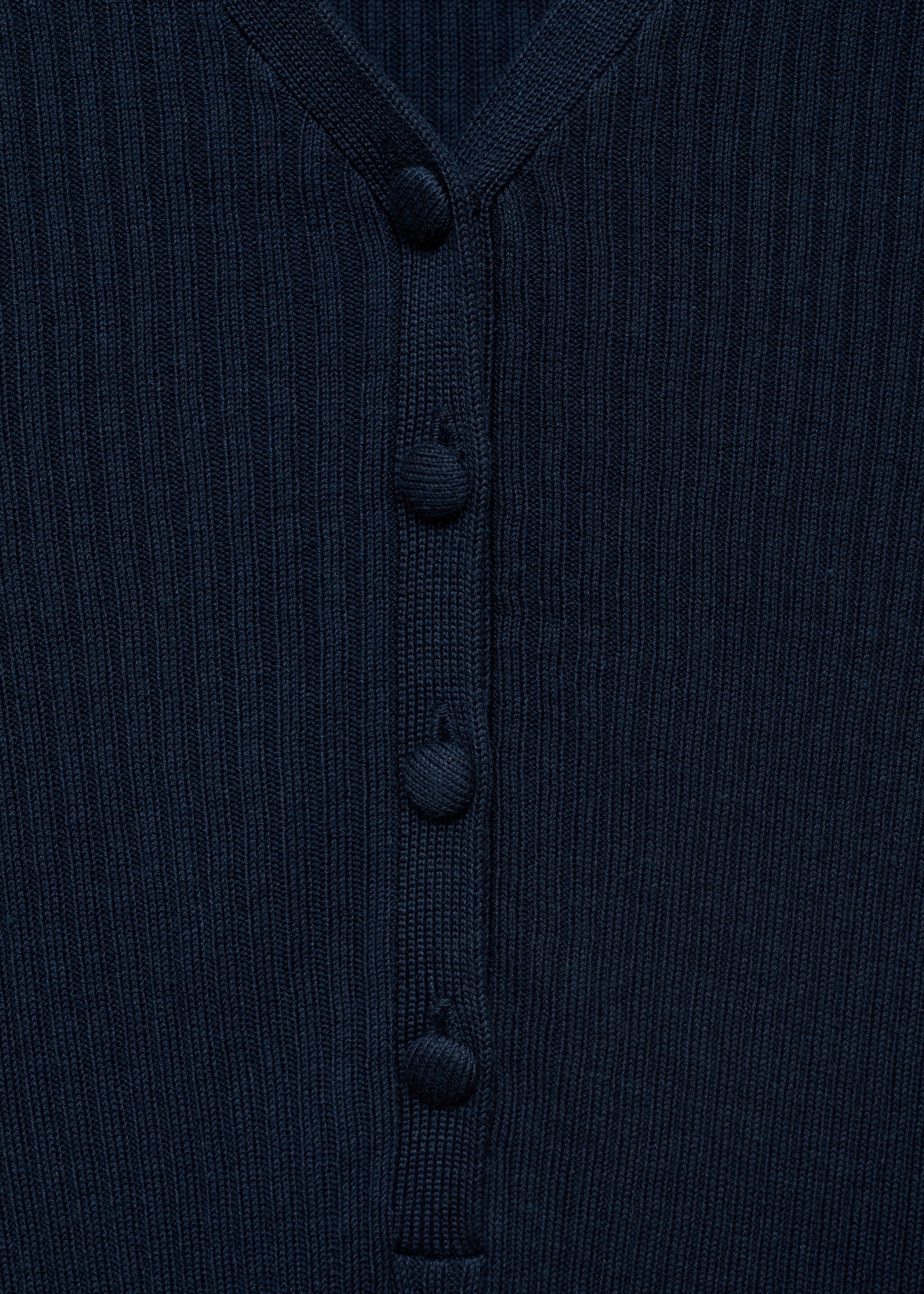 V-neck ribbed knit sweater - Details of the article 8, Dark Navy. Ref: 17005810-00.