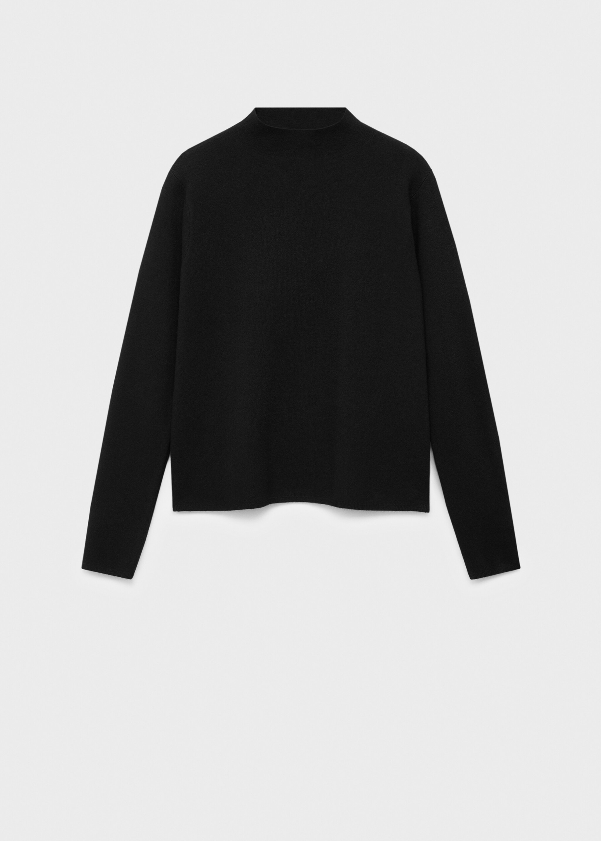 Knitted sweater with perkins neck - Article without model, Black. Ref: 17005811-00.