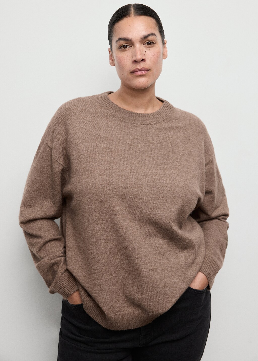 Mango Oversized sweater with ribbed trim
