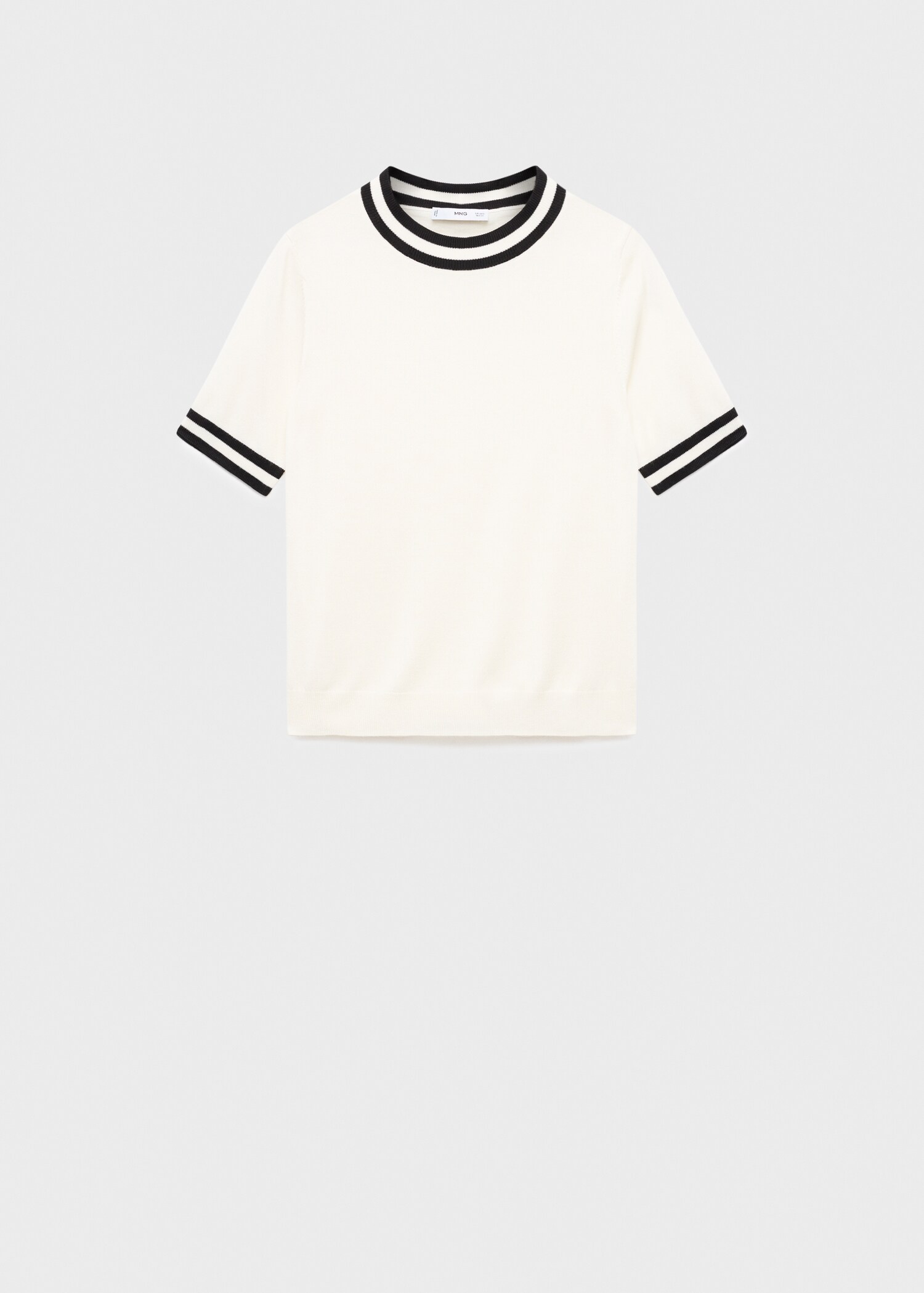 Short-sleeved sweater with contrasting stripes - Article without model