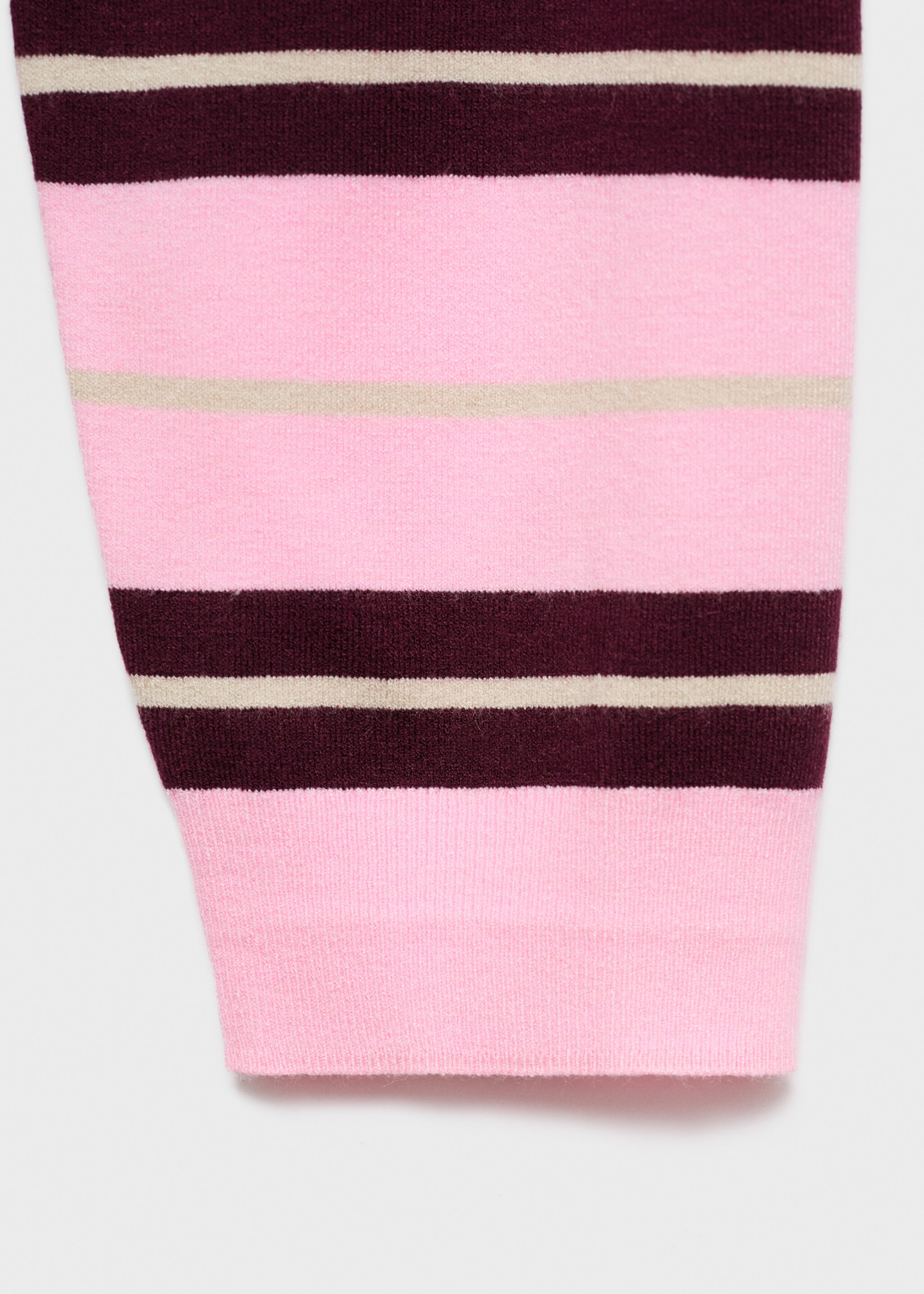 Striped polo-neck sweater - Details of the article 0, Pink. Ref: 17005814-00.