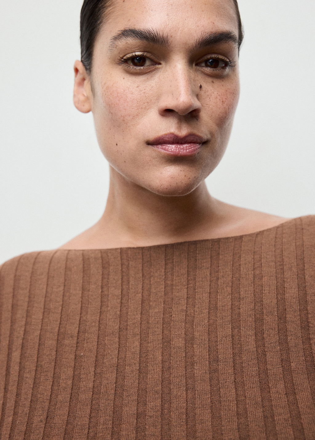 Mango Boat neck ribbed sweater