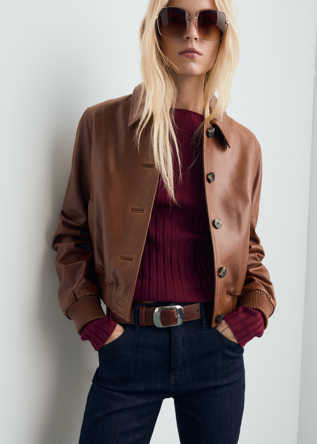 Mango Boat neck ribbed sweater