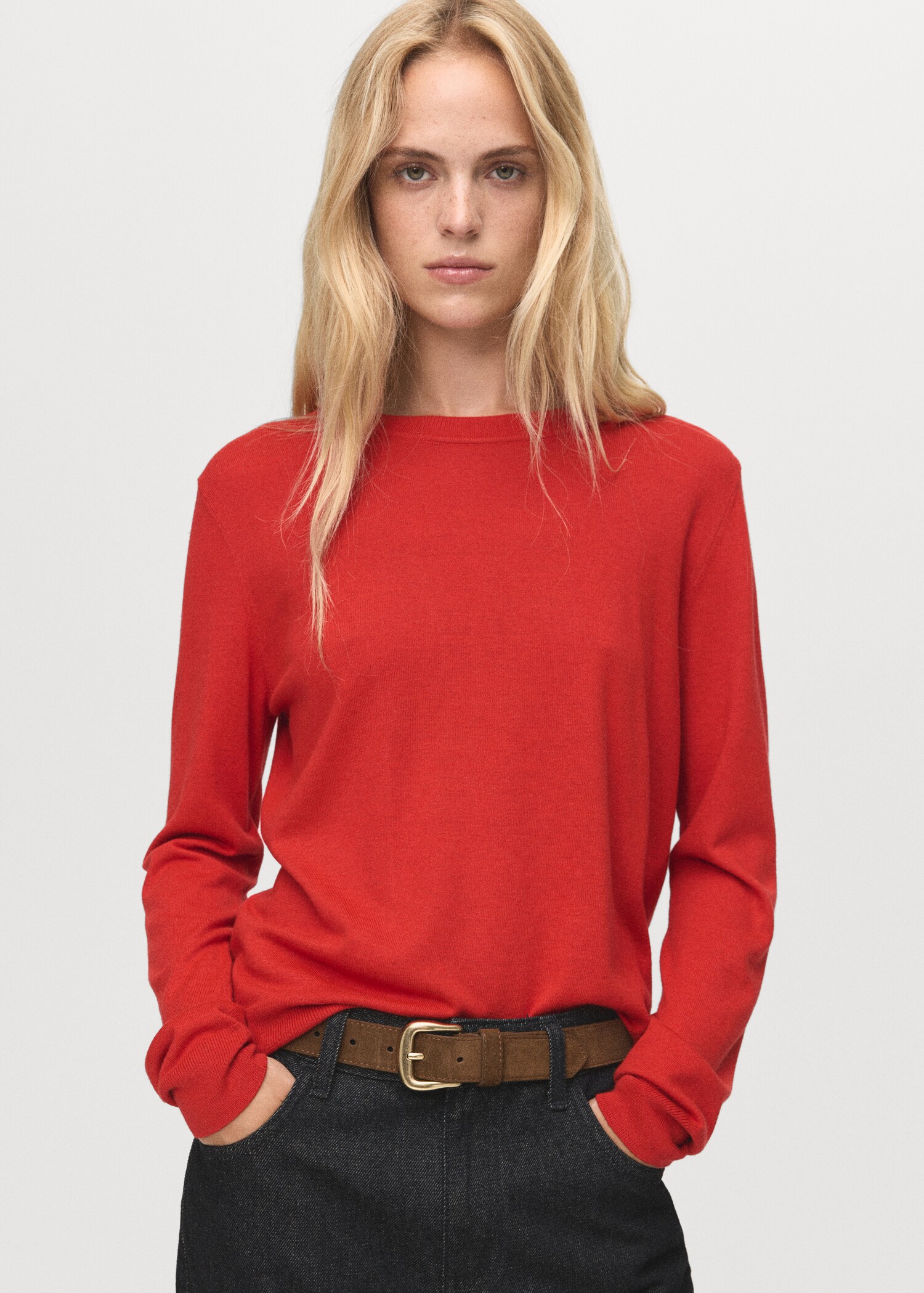 Fine-knit crew-neck sweater - Medium plane