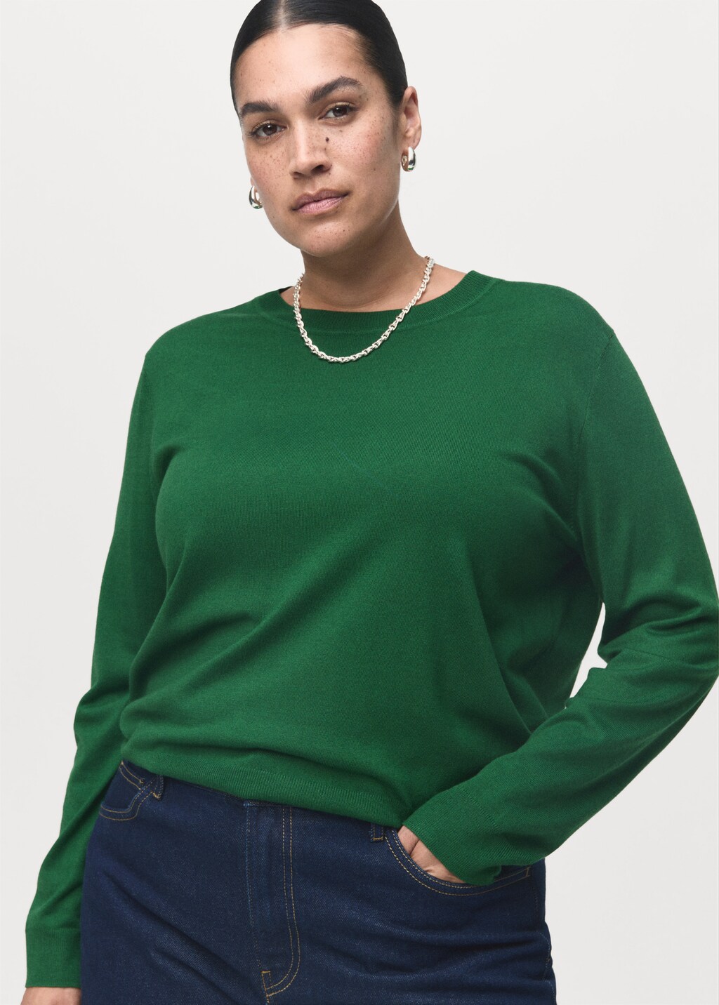 Mango Fine-knit crew-neck sweater