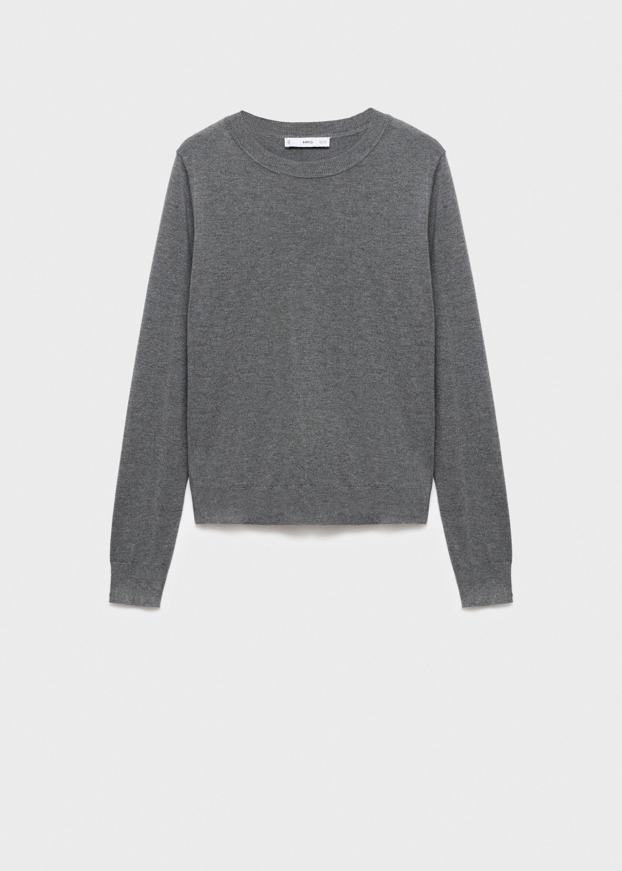 Pull-over maille fine col rond - Article sans modèle, Gris chiné moyen. Ref: 17005817-00.