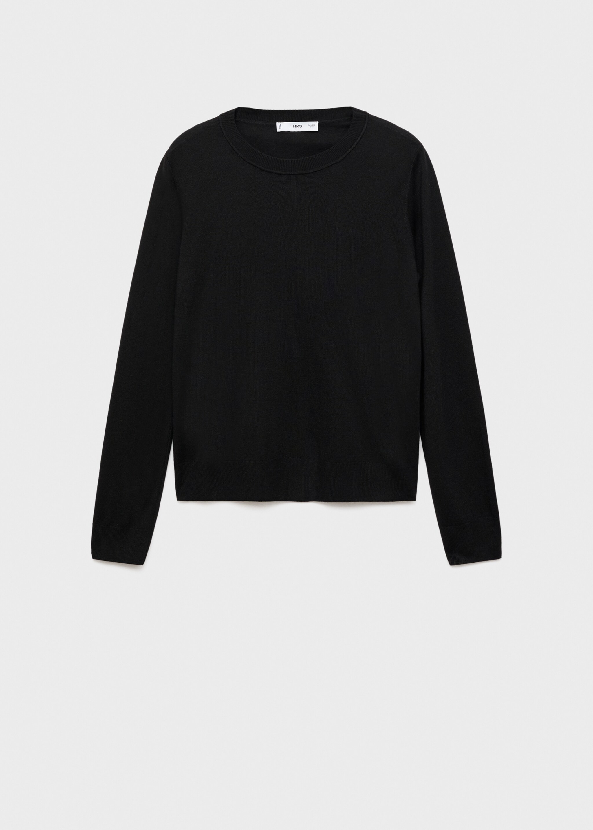 Pull-over maille fine col rond - Article sans modèle, Noir. Ref: 17005817-00.