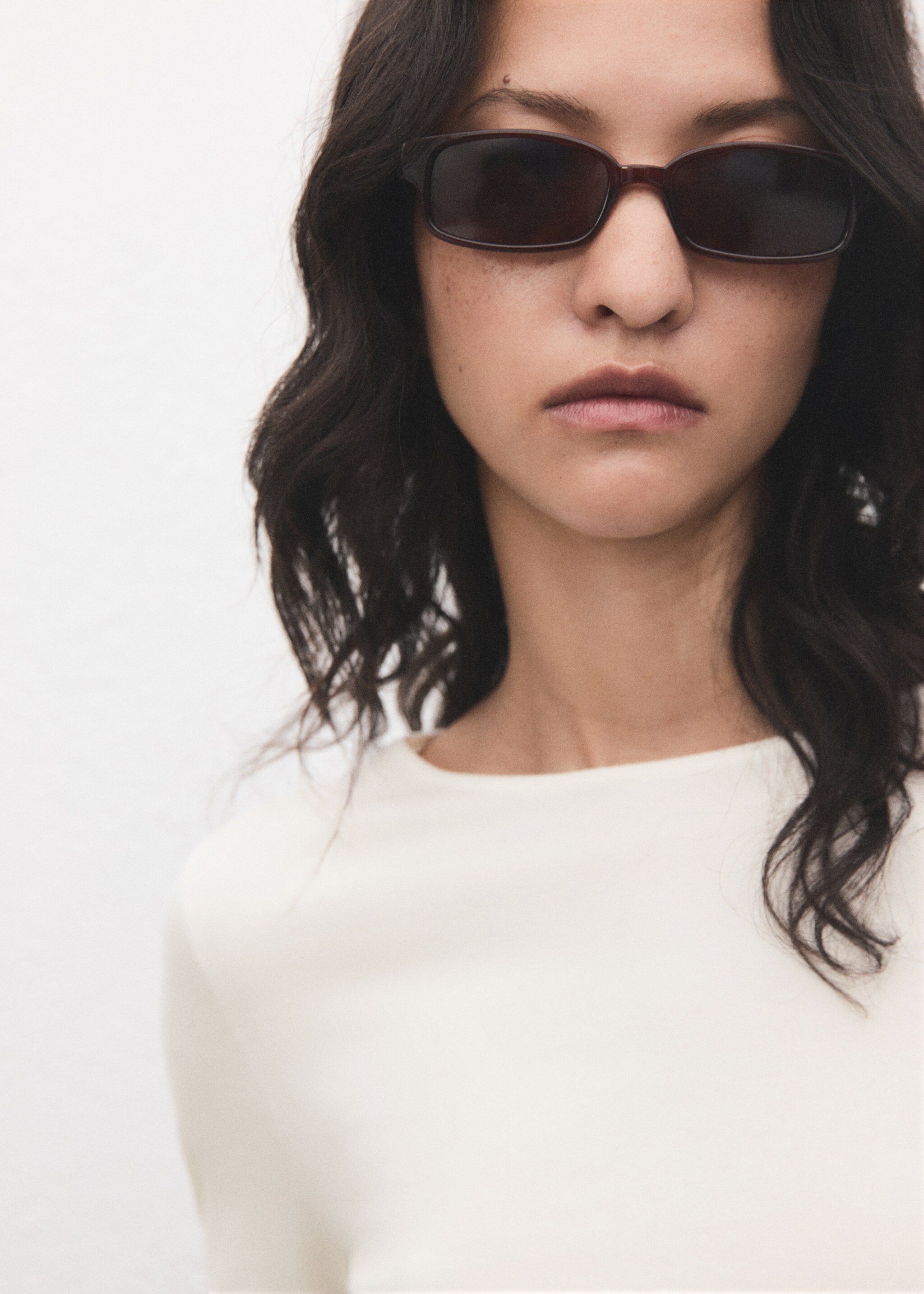 Long-sleeved fine-knit sweater - Details of the article 1, Ecru. Ref: 17005819-00.