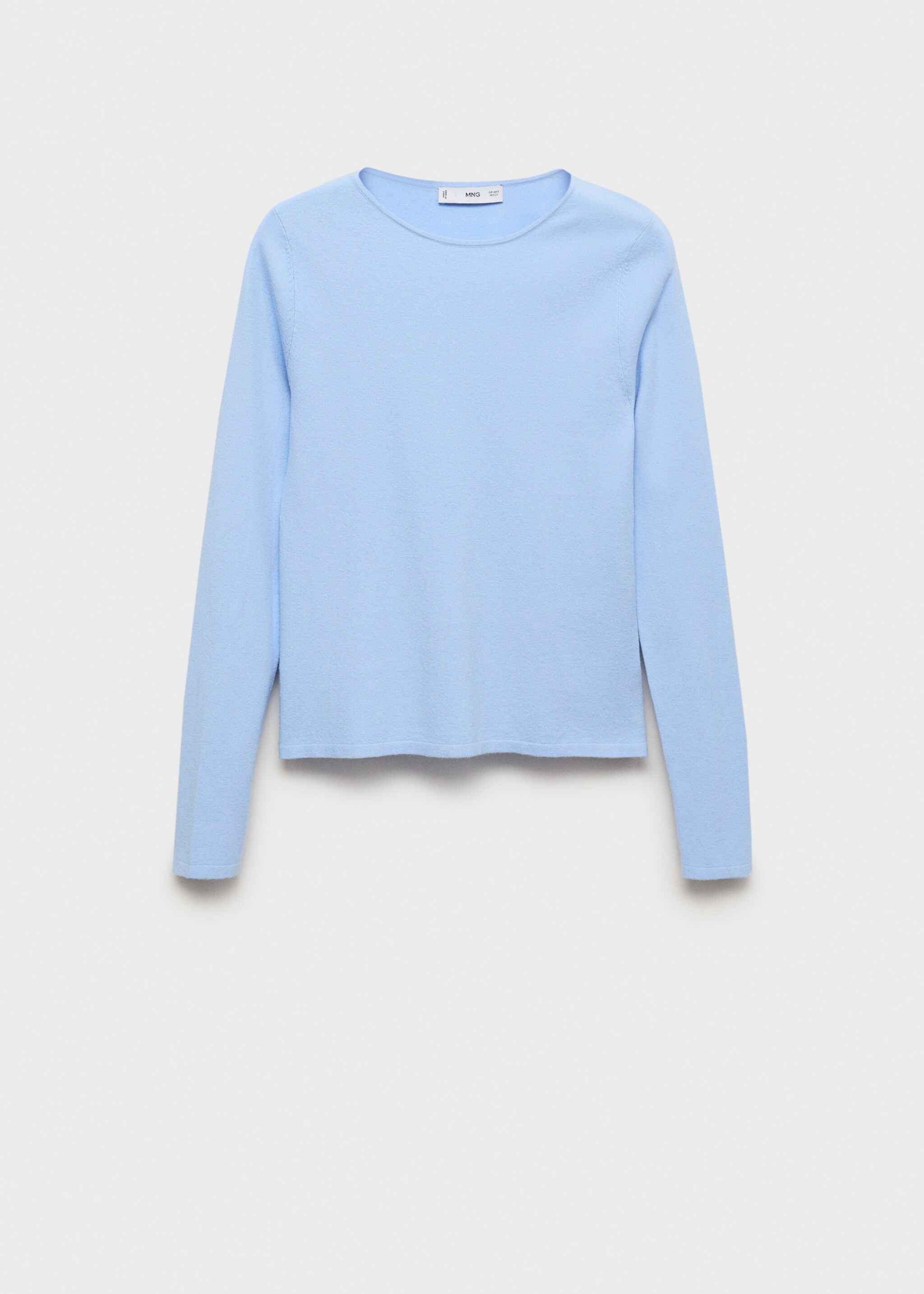 Long-sleeved fine-knit sweater - Article without model, Sky Blue. Ref: 17005819-00.