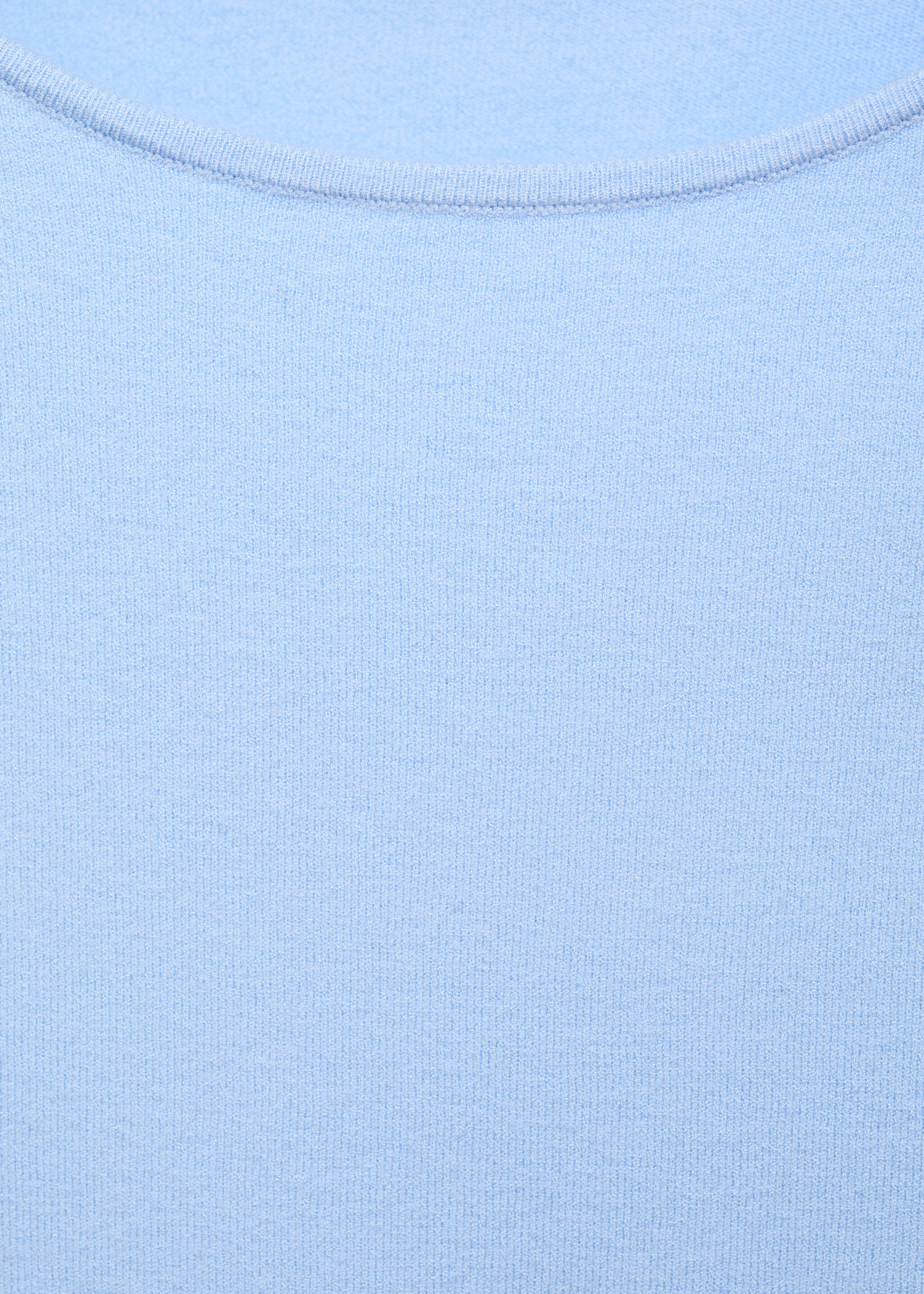 Long-sleeved fine-knit sweater - Details of the article 8, Sky Blue. Ref: 17005819-00.