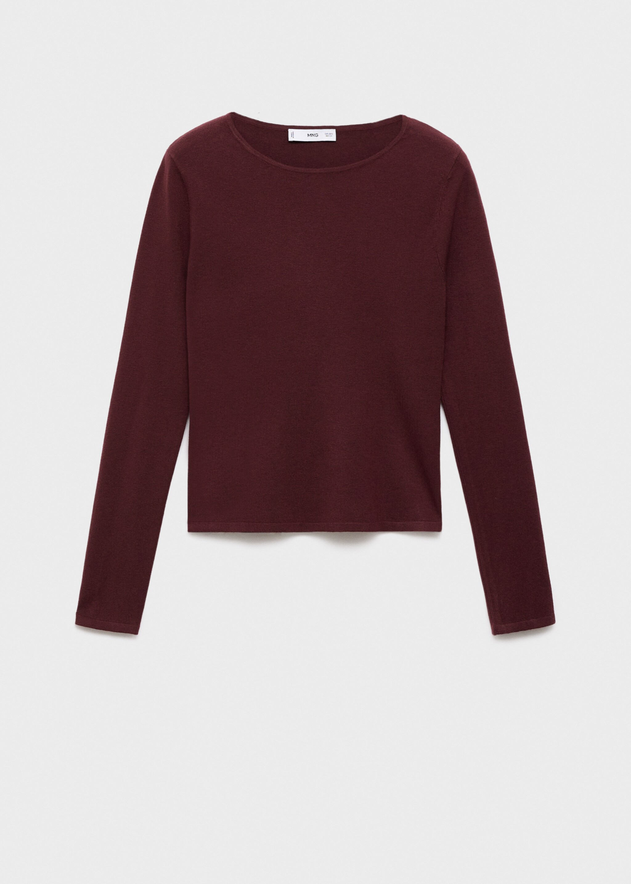 Long-sleeved fine-knit sweater - Article without model, Wine. Ref: 17005819-00.