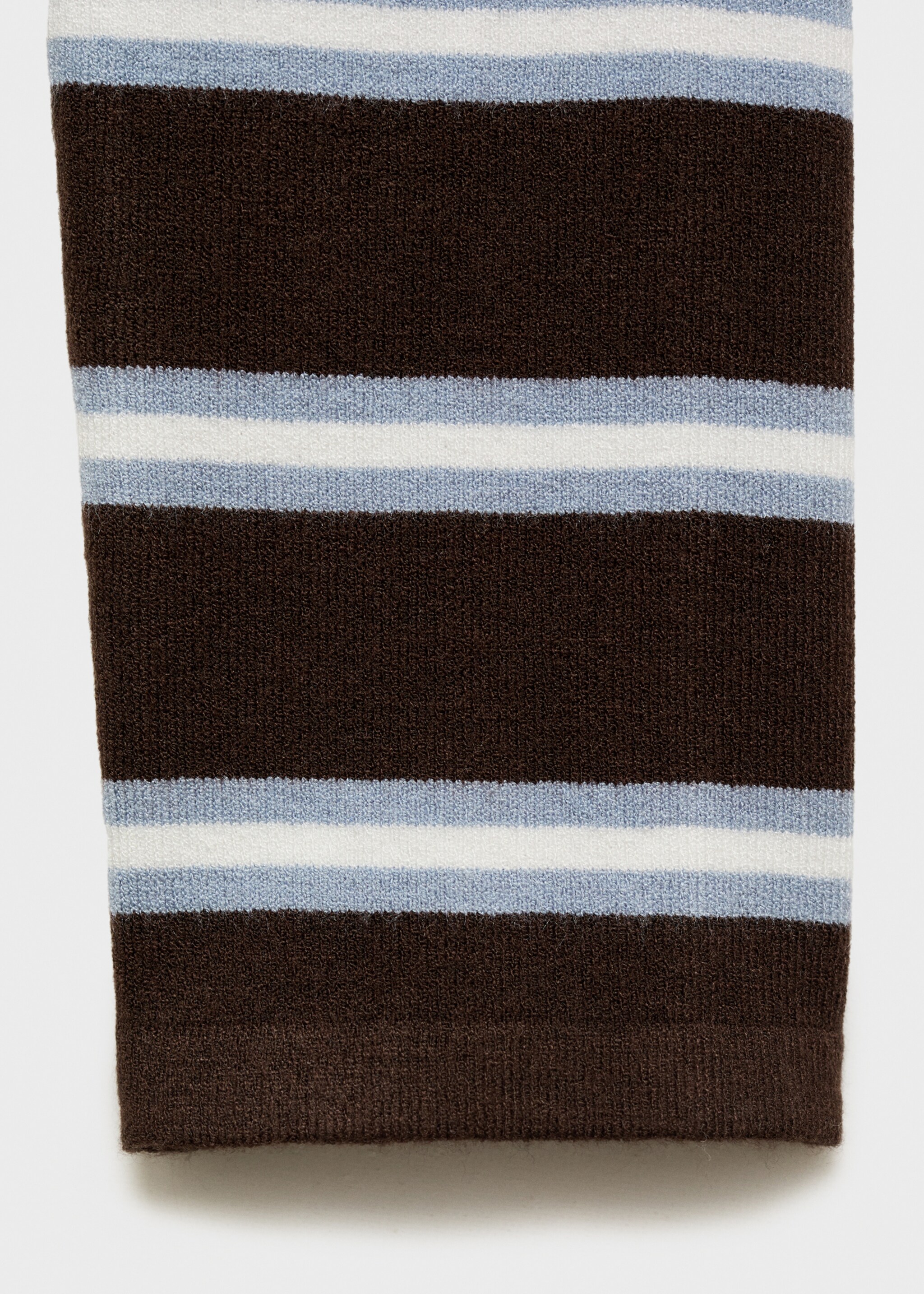 Striped fine knit sweater - Details of the article 0, Chocolate. Ref: 17005820-00.