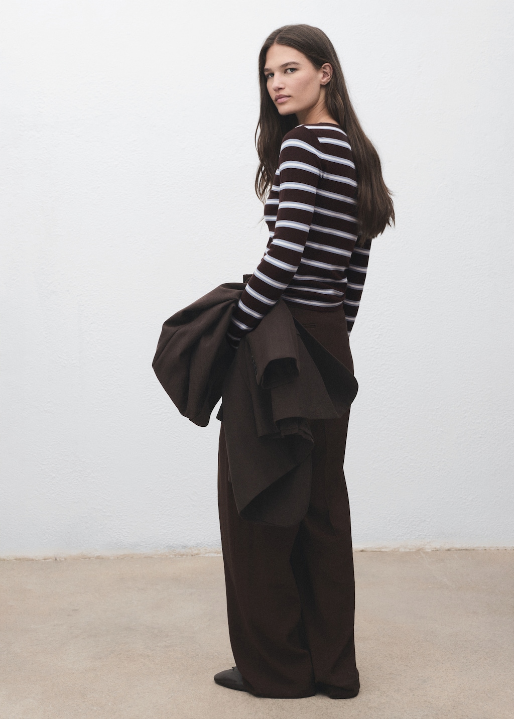 Fine knit striped jersey