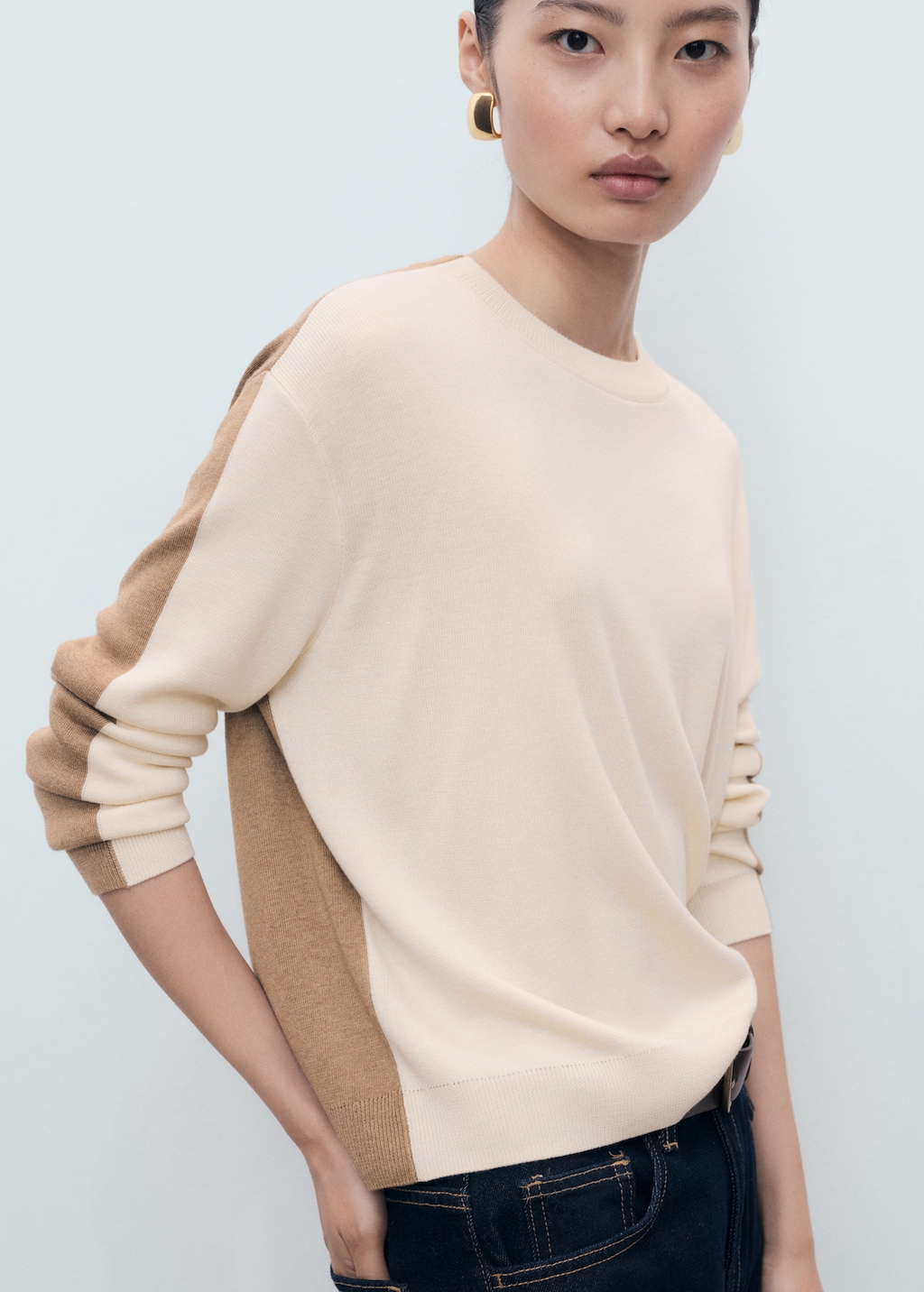 Combined-design sweater