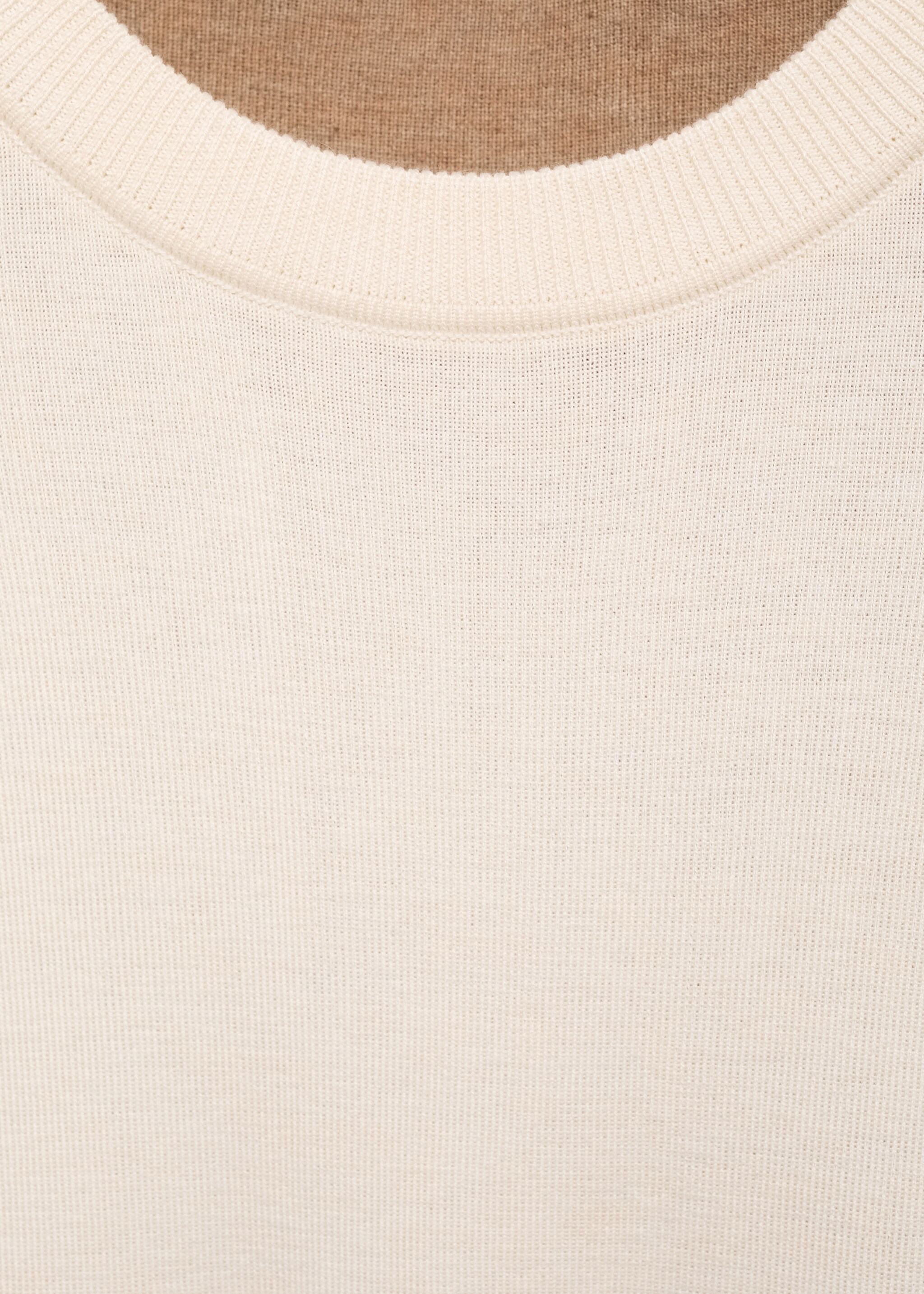 Combined-design sweater - Details of the article 8, Ecru. Ref: 17005821-00.