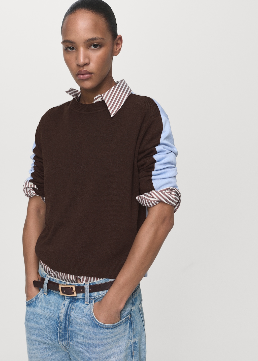 Combined-design sweater